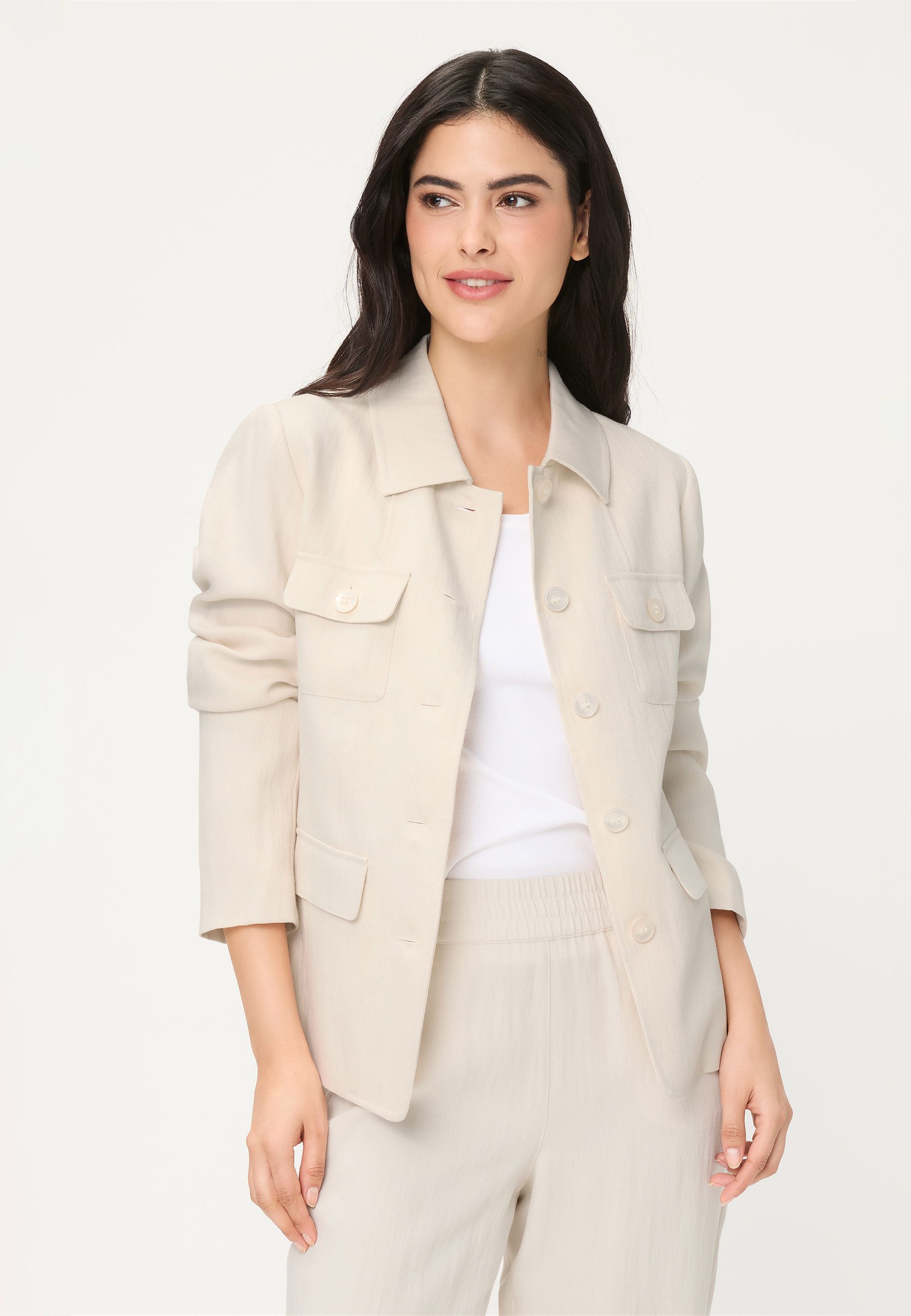 Olsen Kurzjacke mit aufgesetzten Pattentaschen