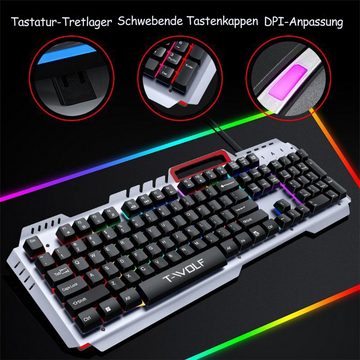 Diida Mechanische Gaming-Tastaturen, Wettbewerbs-Tastaturen, PC-Tastaturen Gaming-Tastatur (Kabelgebundene Tastatur mit LED-Licht, 104 Tasten)