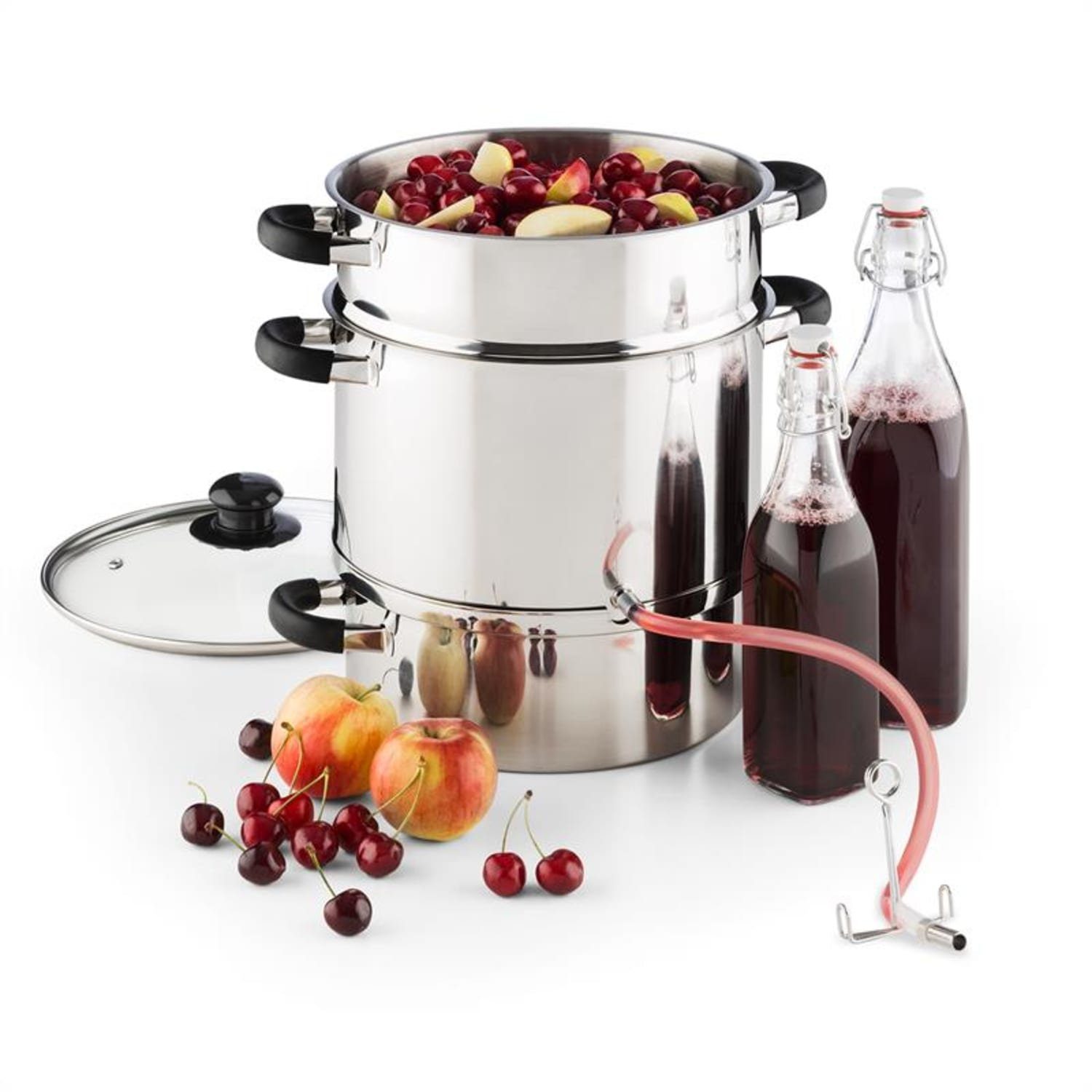 Klarstein 1500 W Dampf-Entsafter 8 1500W Ø25cm Edelstahl, Juicer Liter Slow elektrisch Applebee