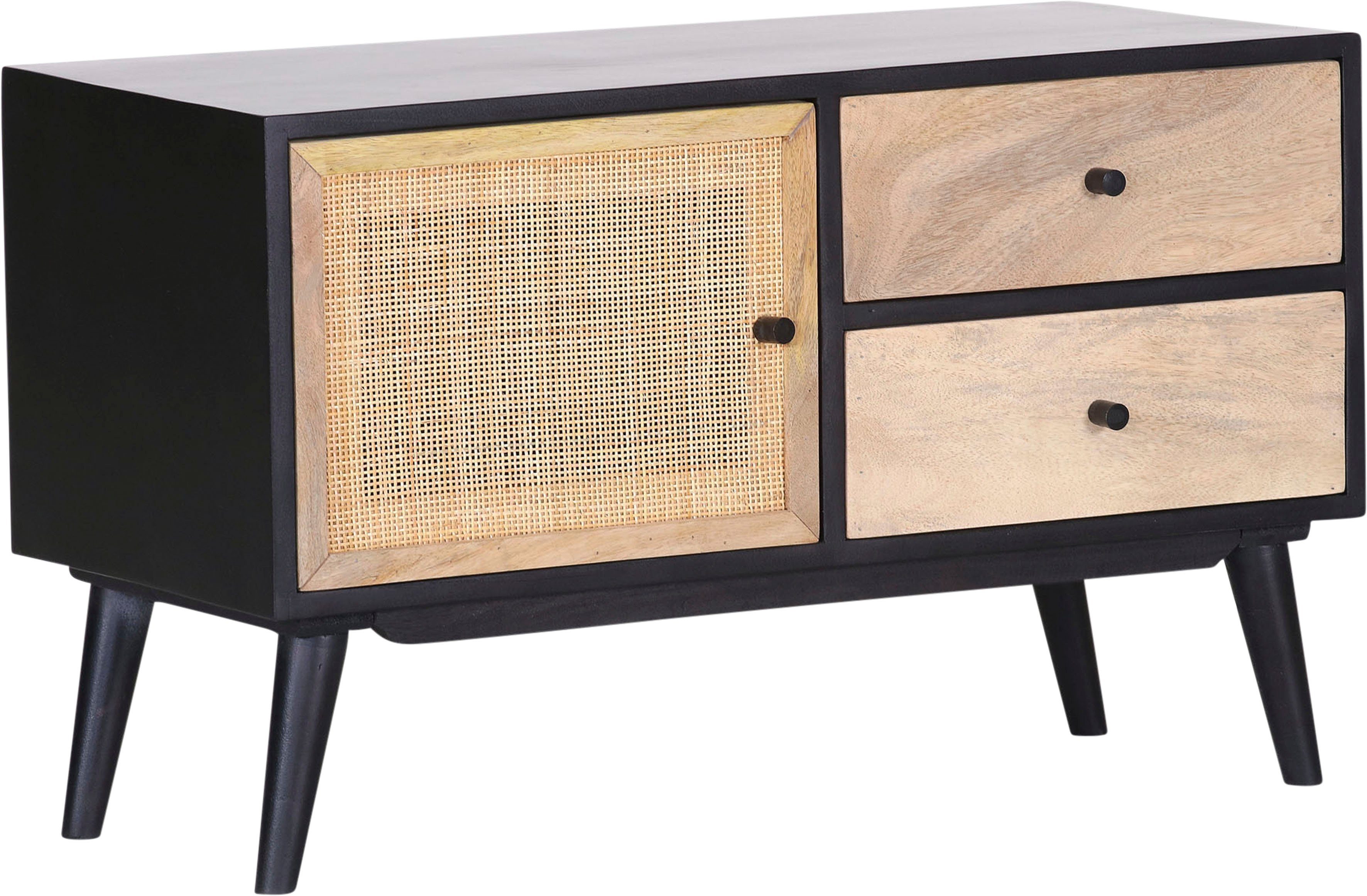 Gutmann Factory Lowboard Linus, Kommode mit Rattangeflecht