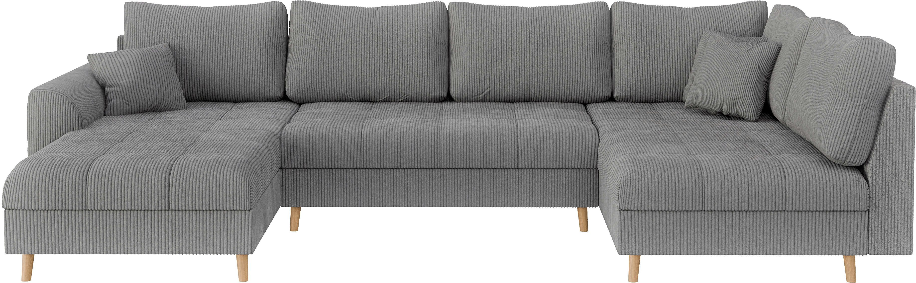 Home affaire Wohnlandschaft "CHARRE U-Form mit Ottomane, Maße B/T/H: 310/16 günstig online kaufen