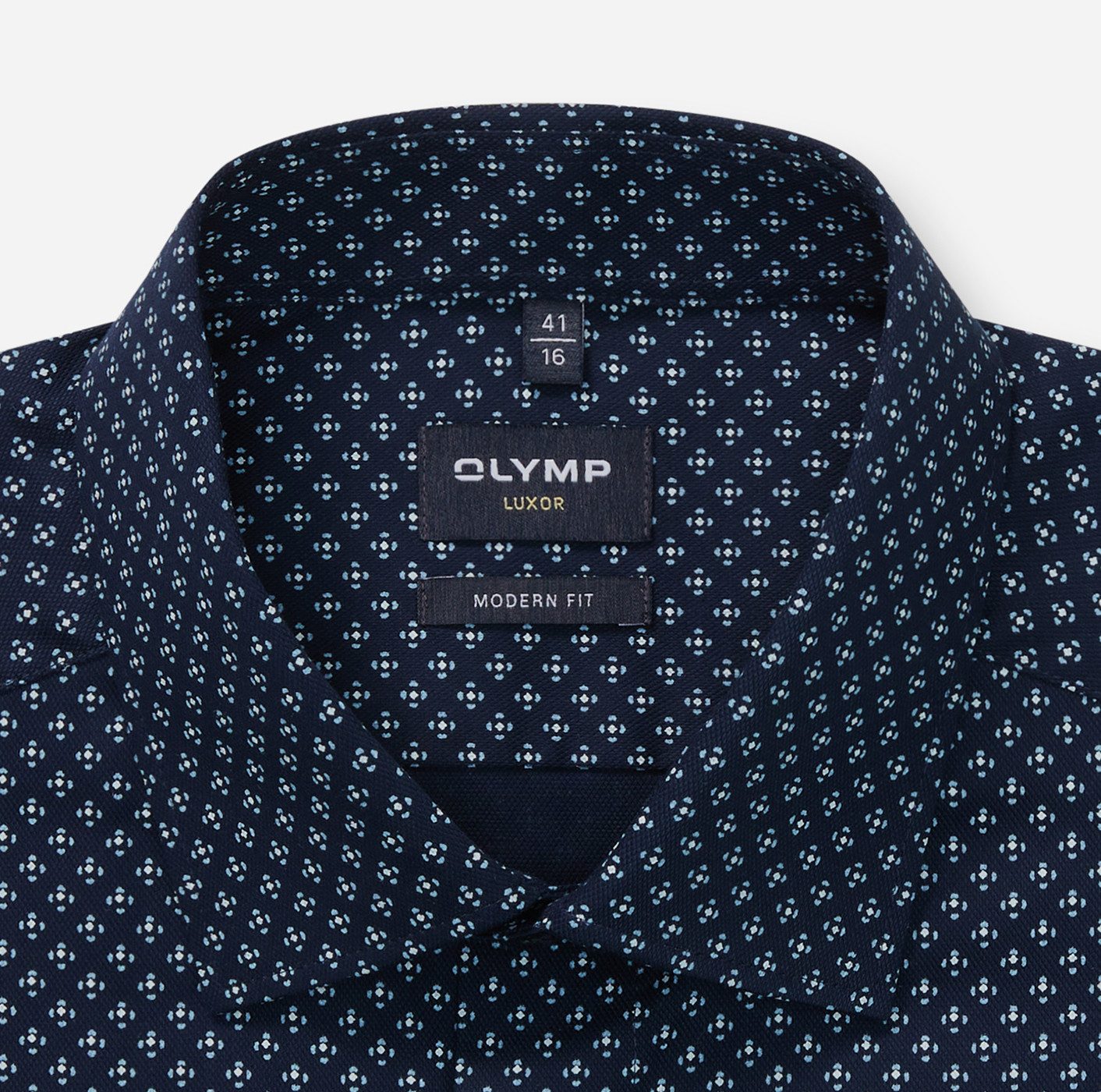 OLYMP Langarmhemd Luxor modern fit modern fit, gemustert, Businesshemd, New Kentkragen, Extra langer Arm