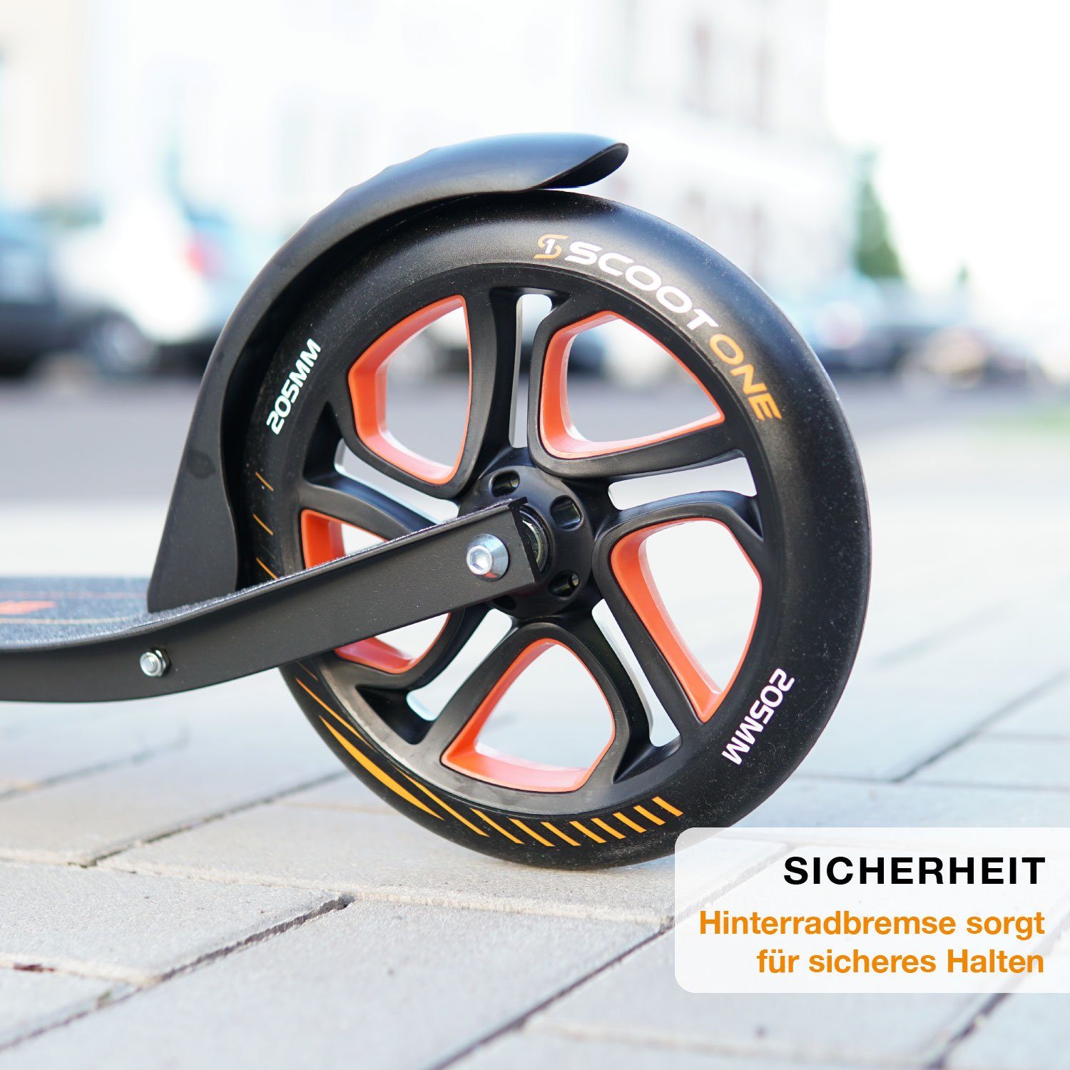 Scoot One Cityroller Höhenverstellbarer Tretroller S2, Kickroller 205mm – Aluminium Roller, klappbar