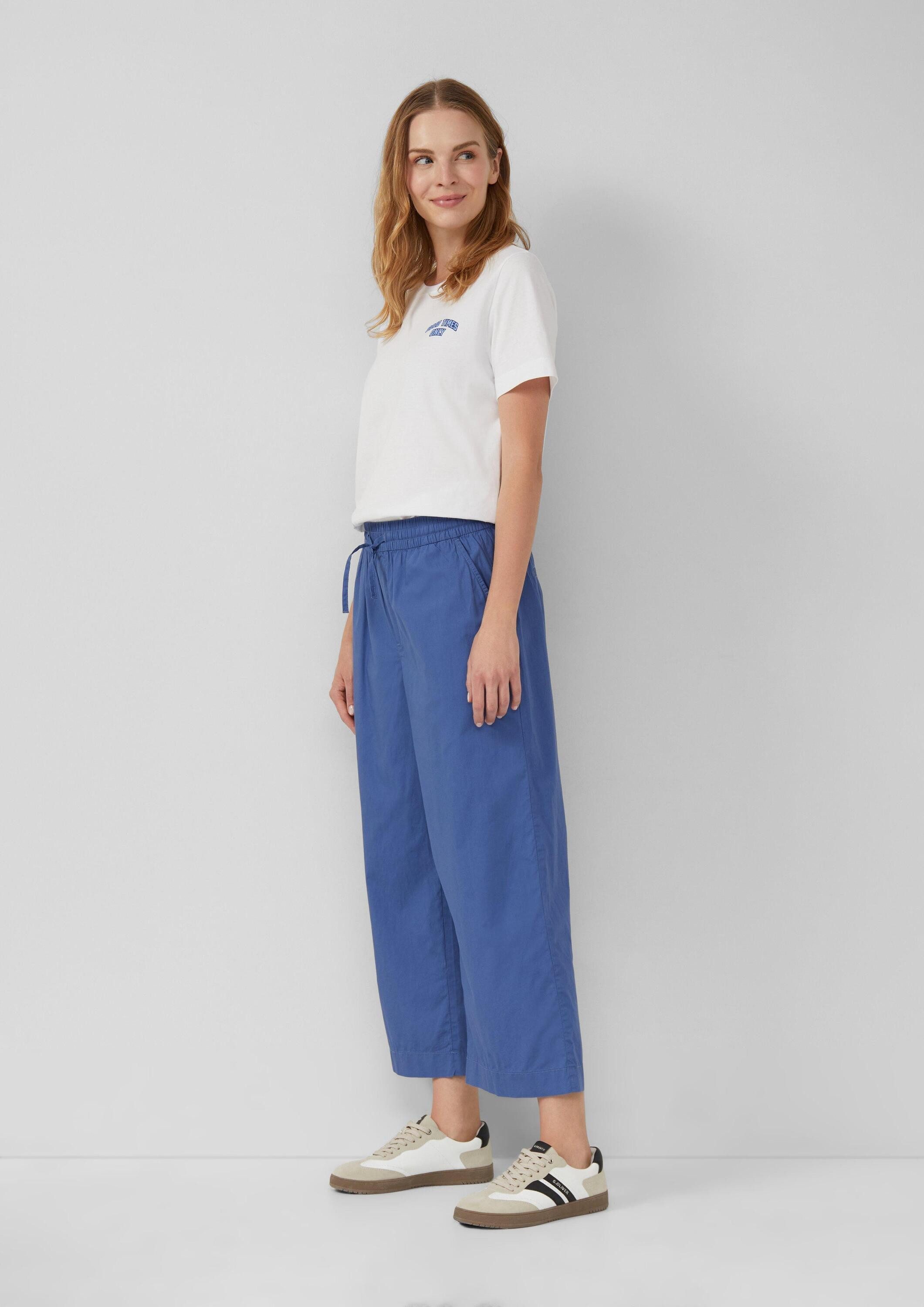 s.Oliver Culotte Hose High Rise Culotte mit Elastikbund und Eingrifftaschen