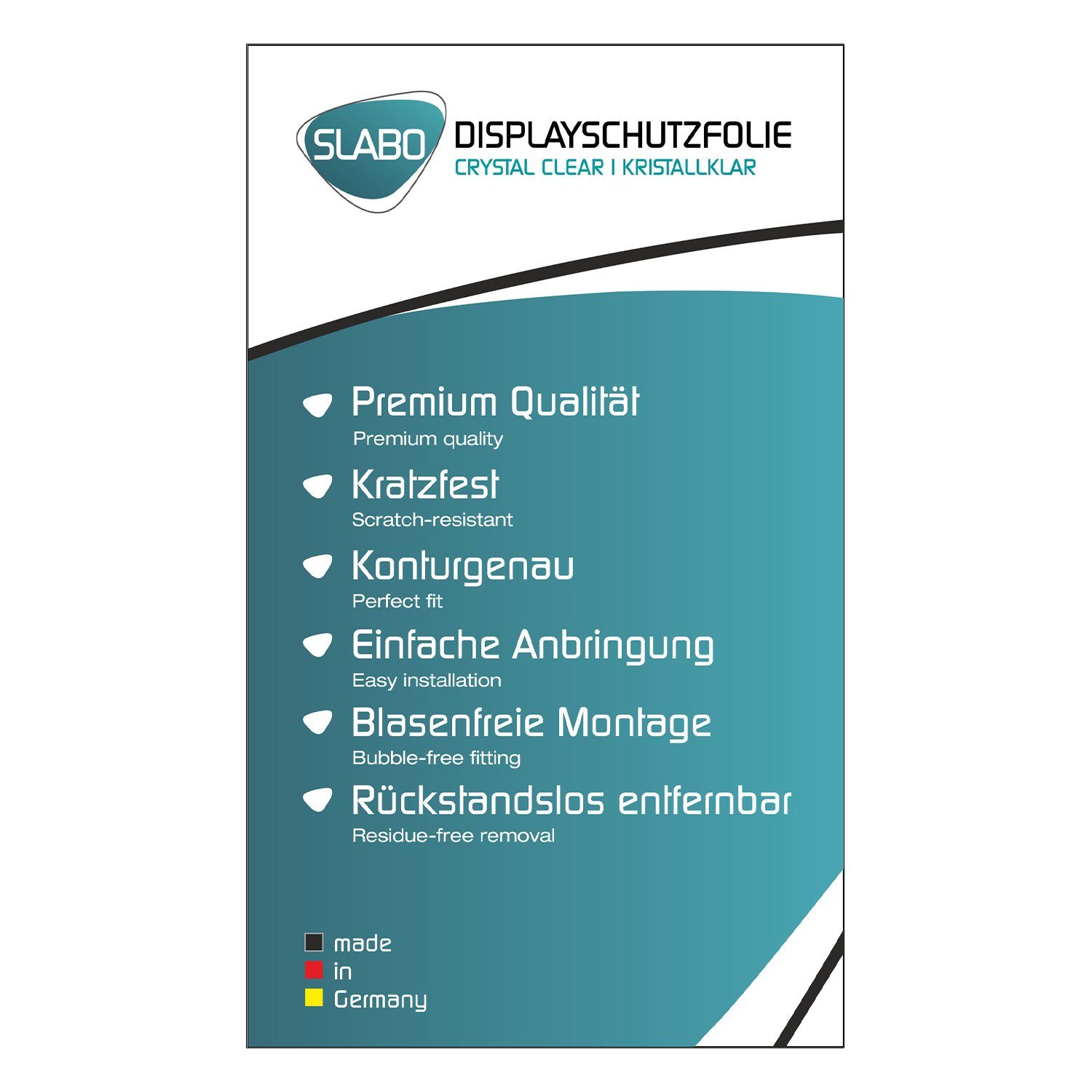 SLABO Schutzfolie 4 x Displayschutzfolie Crystal Clear, iPhone SE 2020 iPhone SE 2022