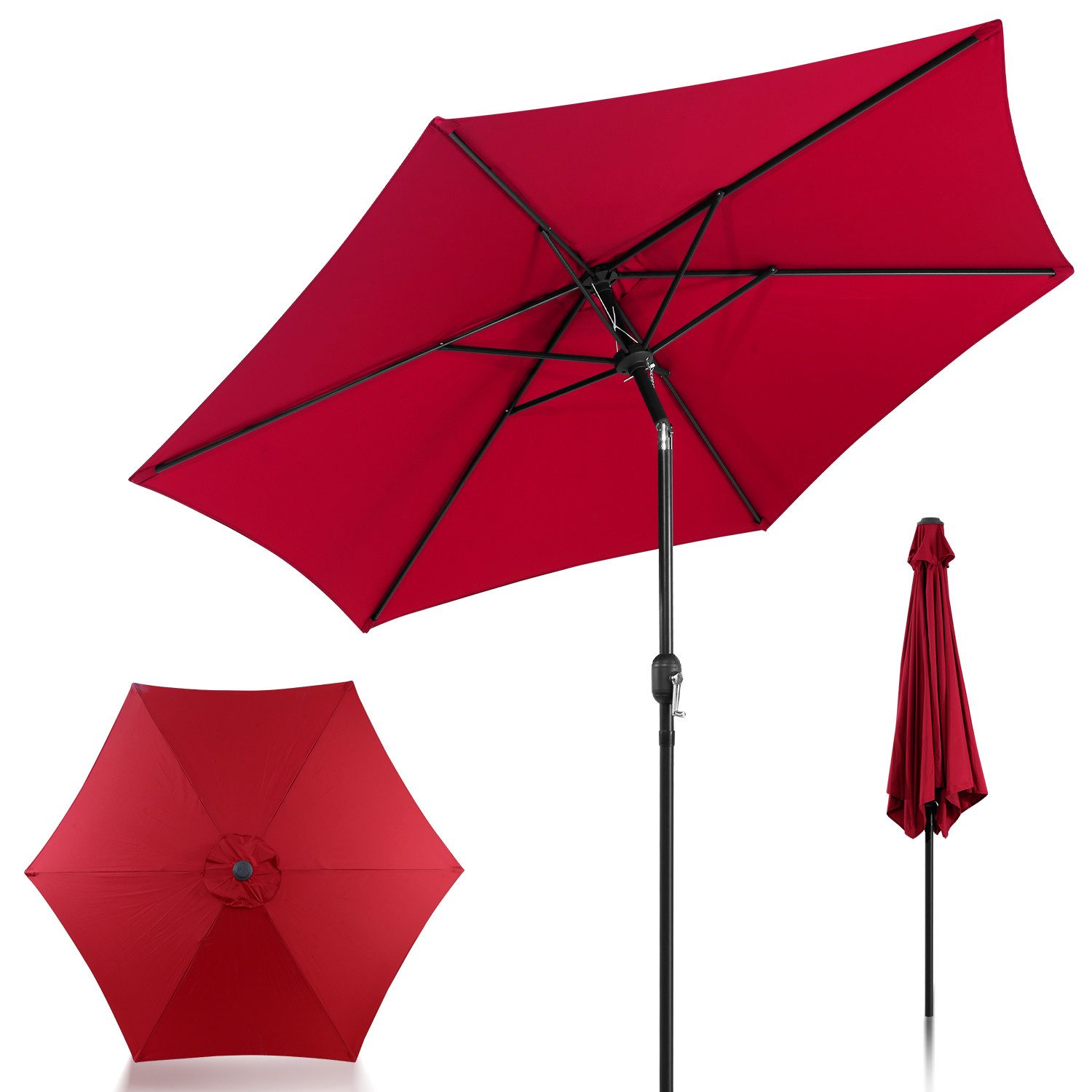 Clanmacy Sonnenschirm 3m/3.5m Sonnenschirm Gartenschirm UV40+ günstig online kaufen