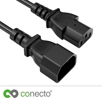 conecto conecto Strom-Kabel, C13 IEC Stecker gerade auf C14 IEC-Buchse gerade, Stromkabel, (100 cm)