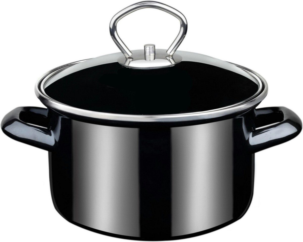Michelino Bratentopf Emaille Topf mit Deckel Serie: ZOE Kochtopf Bräter, robuste Stahllegierung, herrvoragende Wärmediffusion