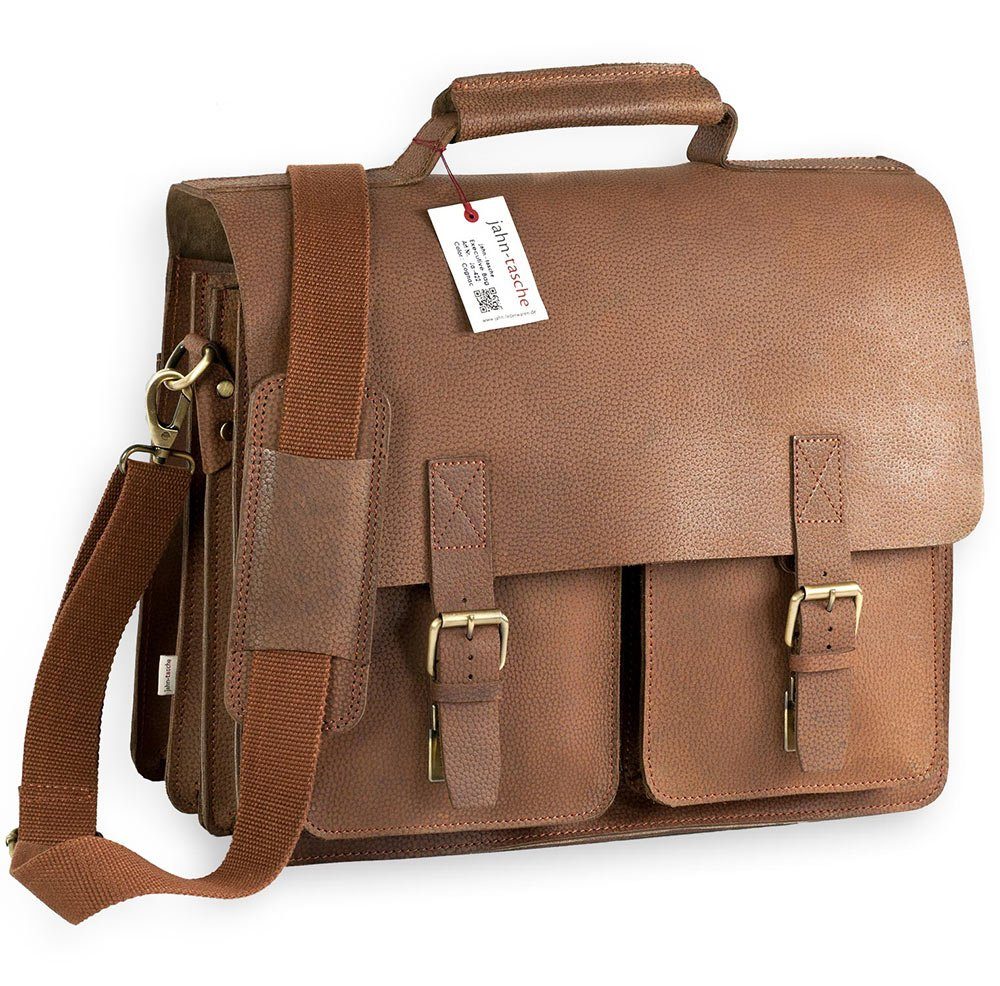 Jahn-Tasche Cognac-Braun, Lehrertasche 420-n Sehr Leder, Aktentasche Jahn-Tasche Robuste