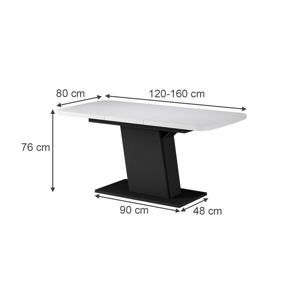 Vicco Esstisch Fenaro, Weiß/Schwarz, 120 x günstig online kaufen