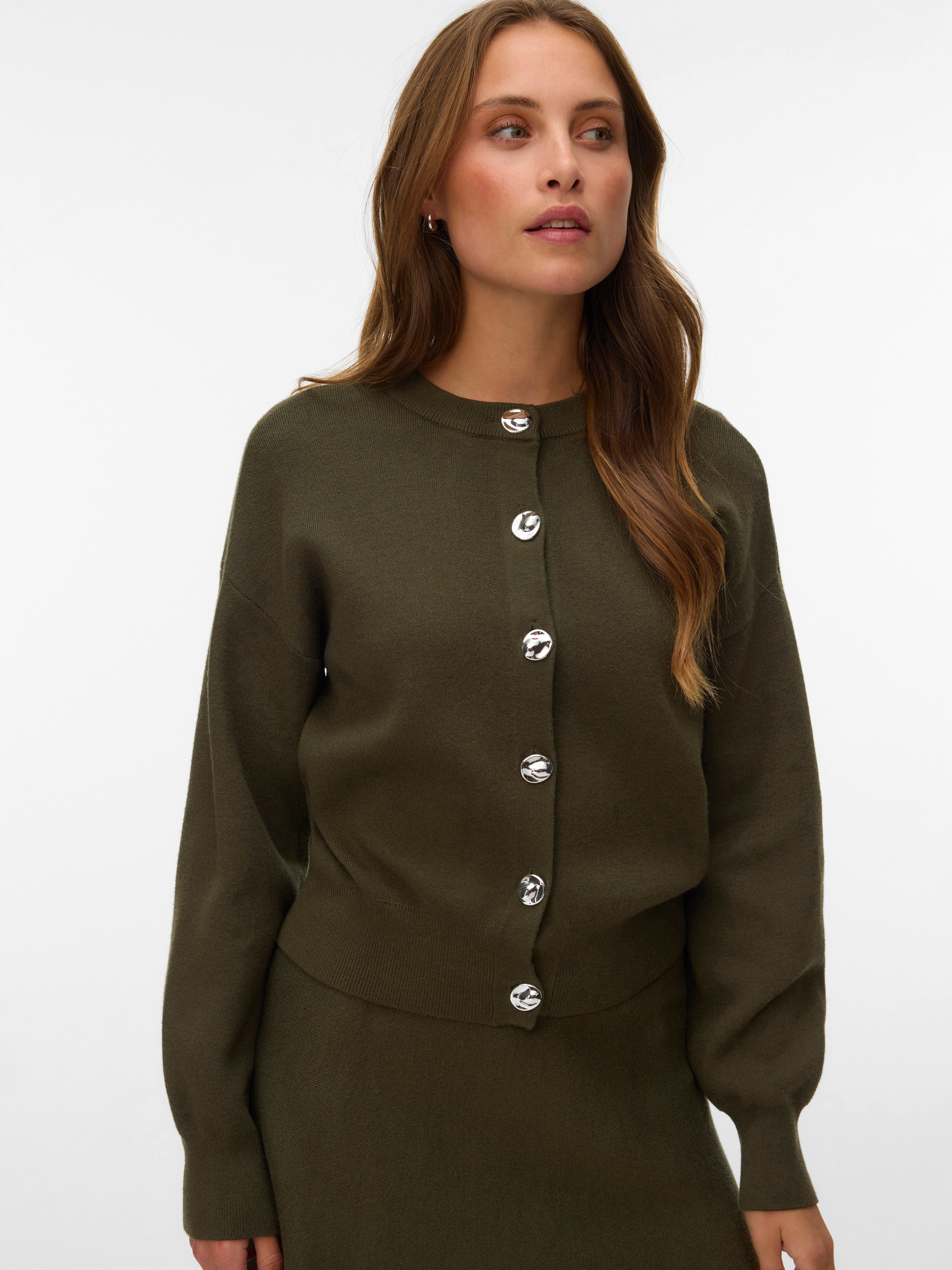 Vero Moda Strickjacke VMNOELLA LS O-NECK CARDIGAN BOO Materialmix
