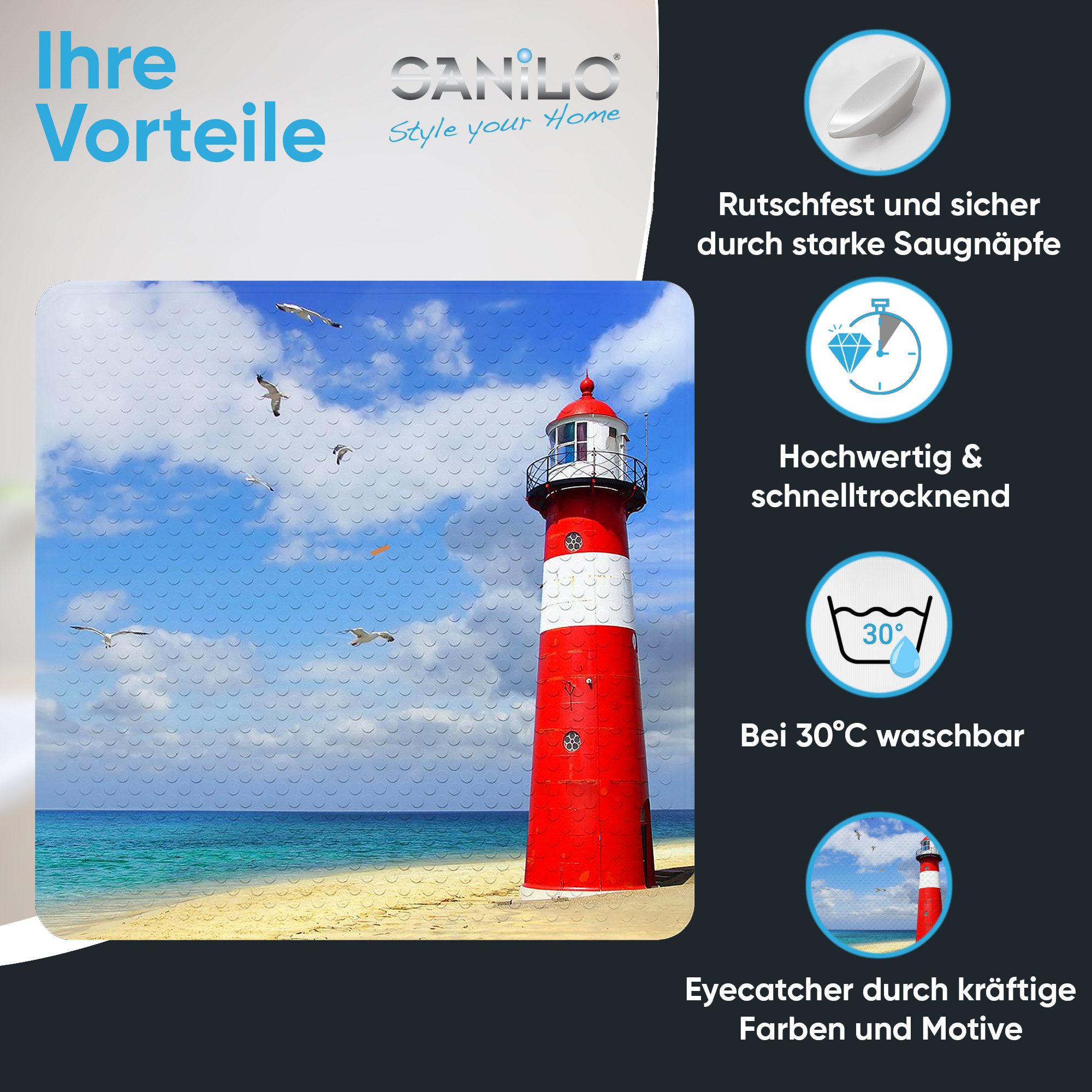 Sanilo Duschmatte Leuchtturm, rutschfest & sicher, günstig online kaufen