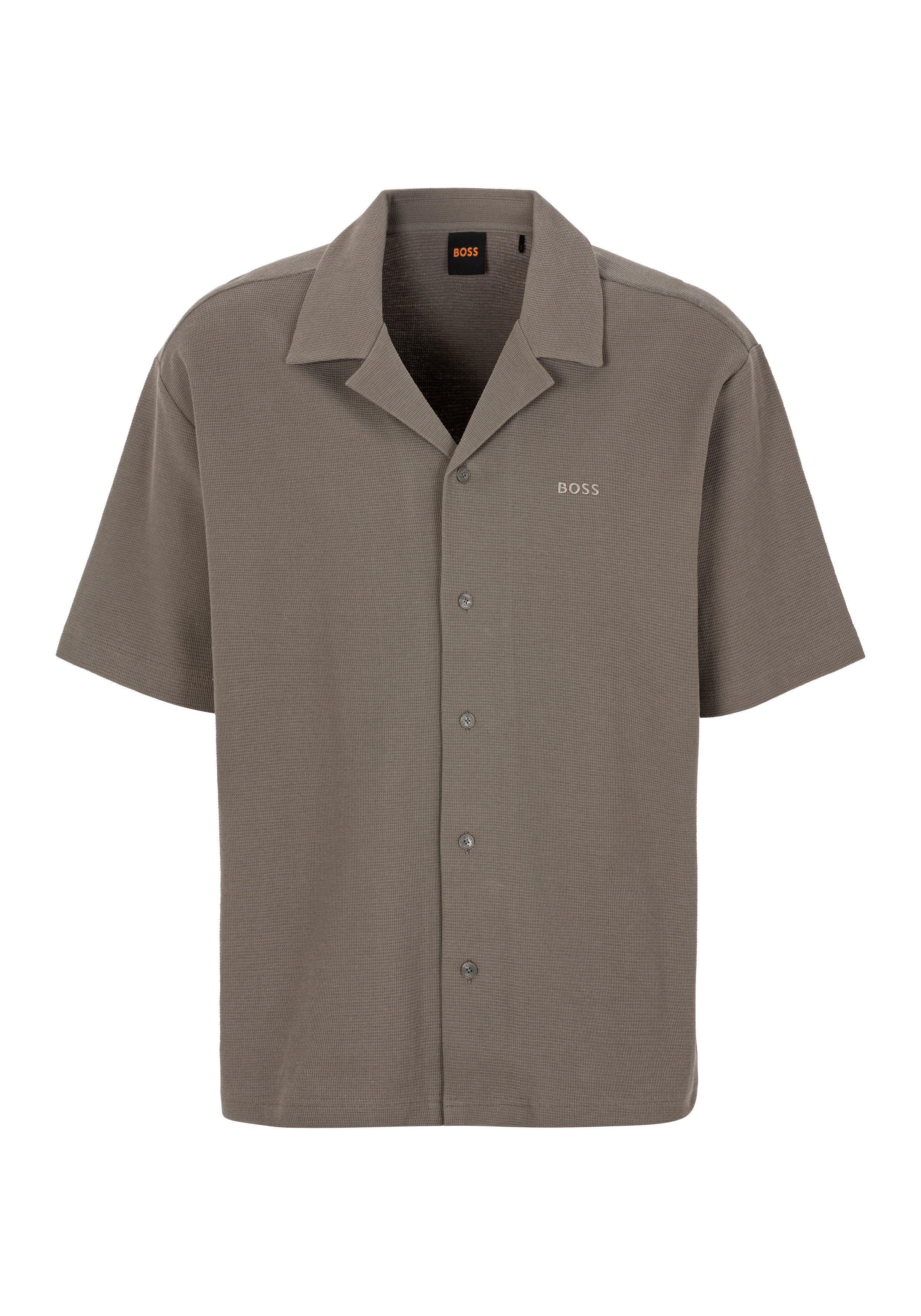 BOSS ORANGE Kurzarmshirt Pe_waffleshirt mit Ton-in-Ton günstig online kaufen