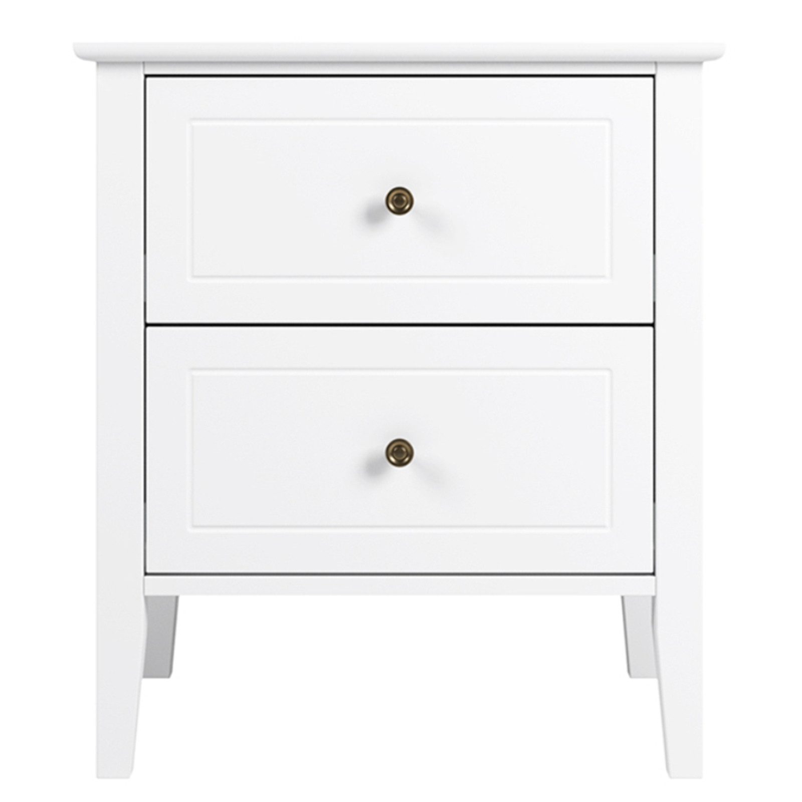 Homfa Nachttisch Nachtschrank, Nachtkommode mit 2 Schubladen, weiß, aus Hol günstig online kaufen