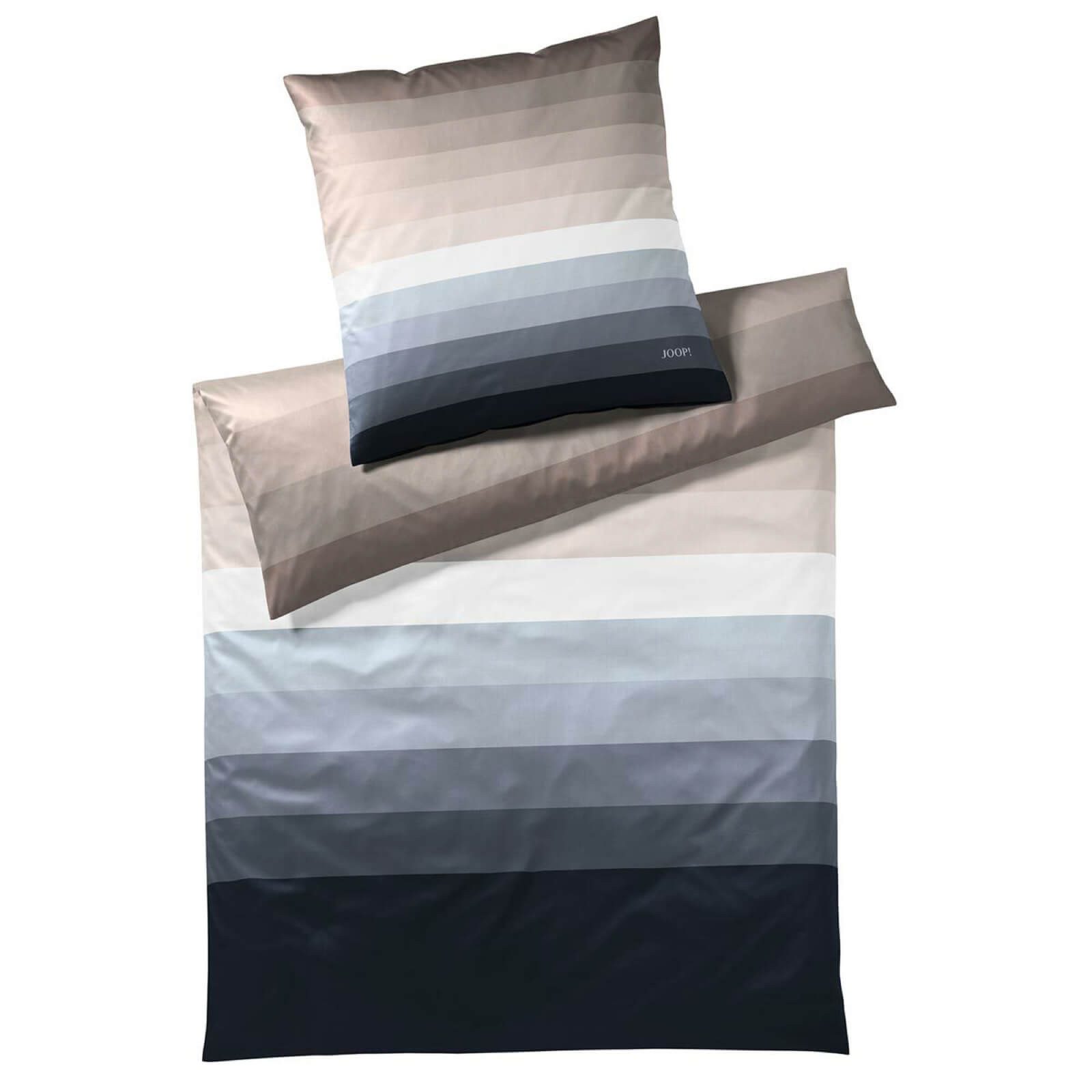 JOOP! Bettwäsche Horizon 4100 9 Stone Shades, Mako-Satin, 2 teilig, Querstreifen, Farbverlauf, Gestreift