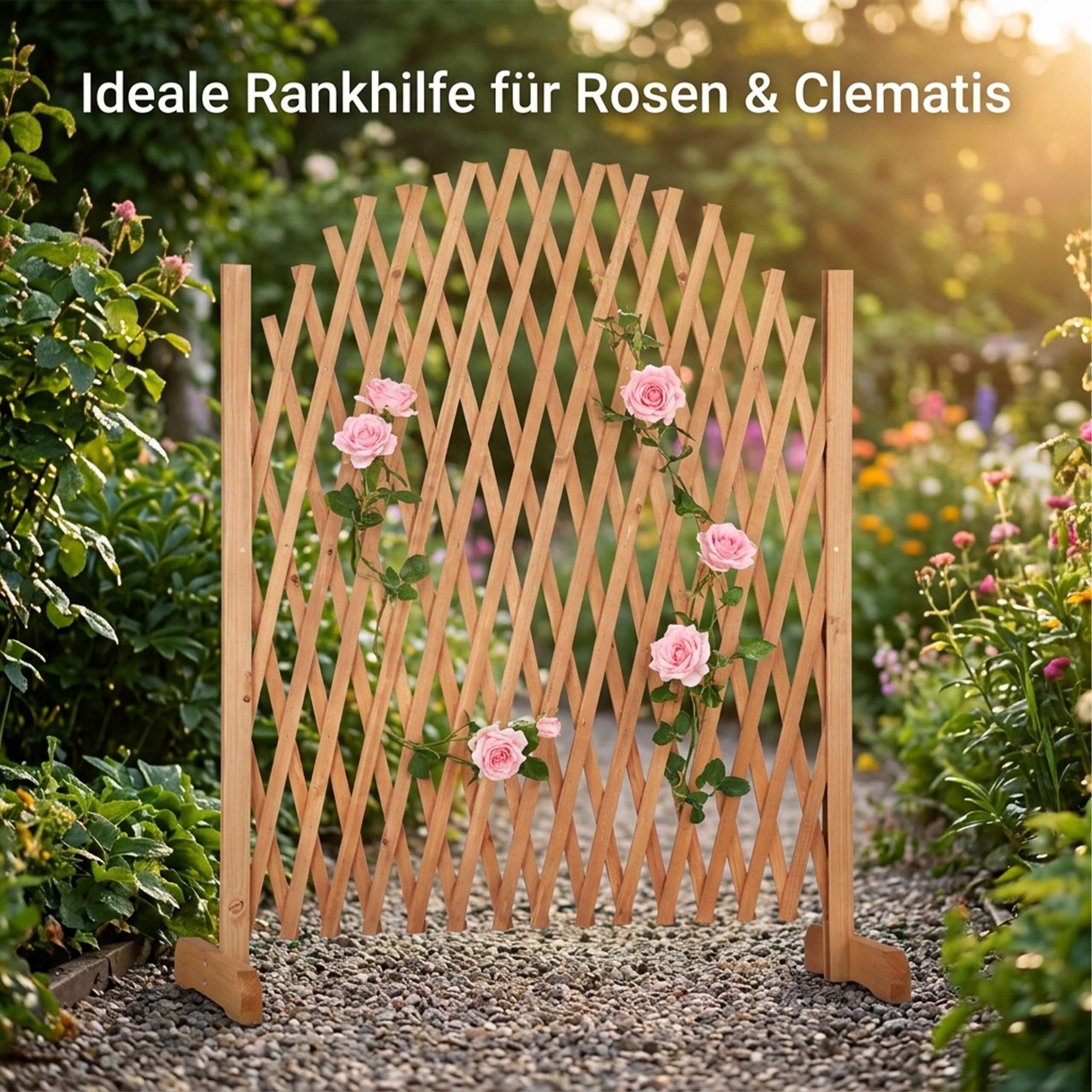 relaxdays Rankgitter Holz ausziehbar, 1 St. – Bild 3 von 5
