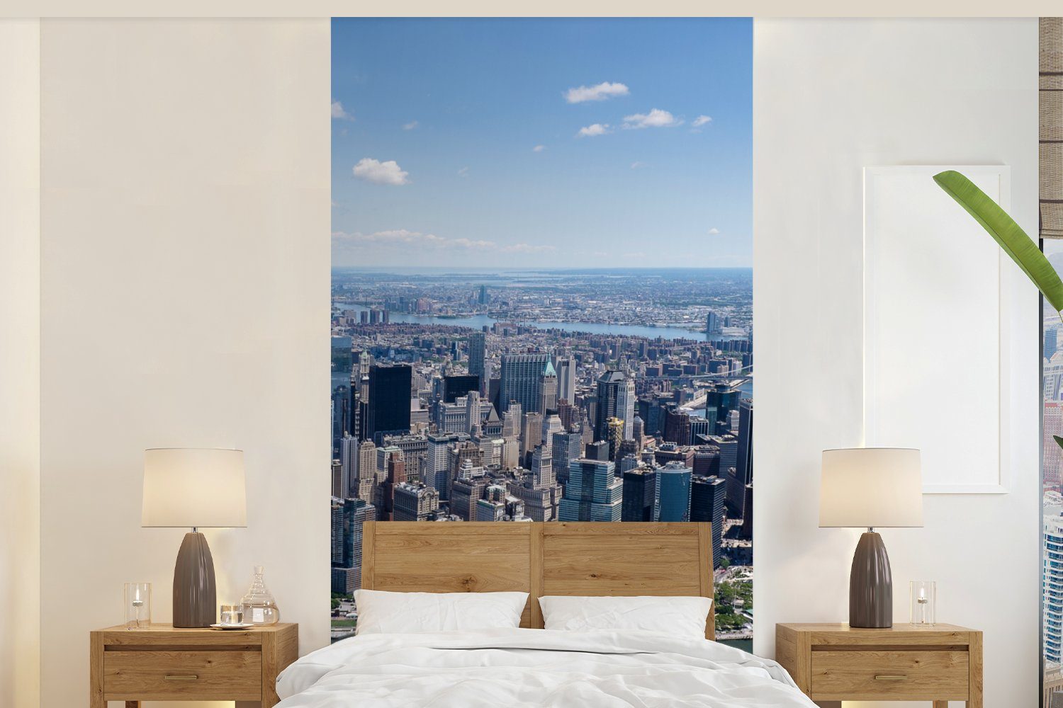 MuchoWow Fototapete New York - USA - Skyline, Matt, bedruckt, (2 St), Vliestapete für Wohnzimmer Schlafzimmer Küche, Fototapete