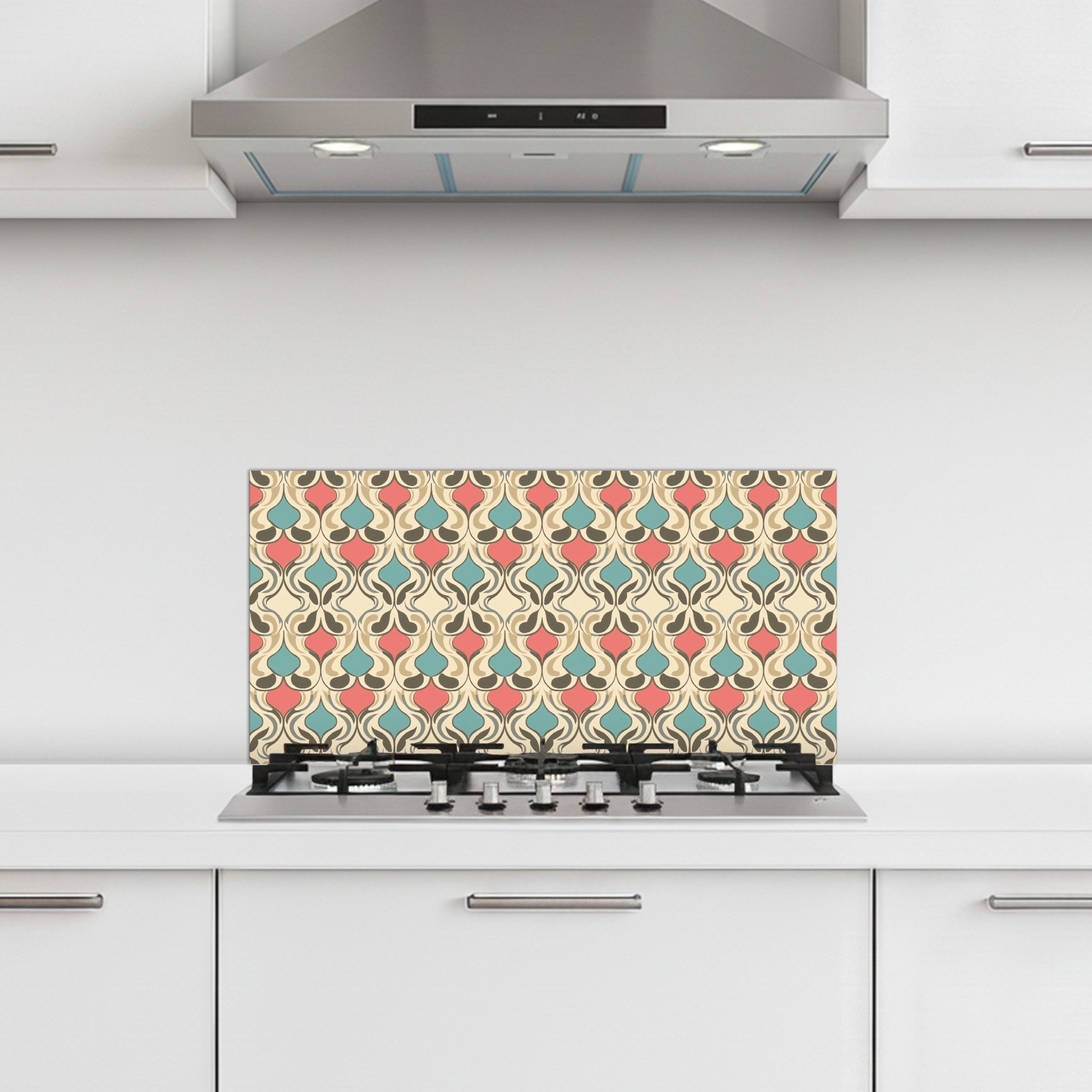 KitchenYeah Küchenrückwand selbstklebend (keine Folie) Barock - Retro - Farbenfroh, (1-tlg), Küchenrückwand, Spritzschutz, Kitchen, 60x30 cm