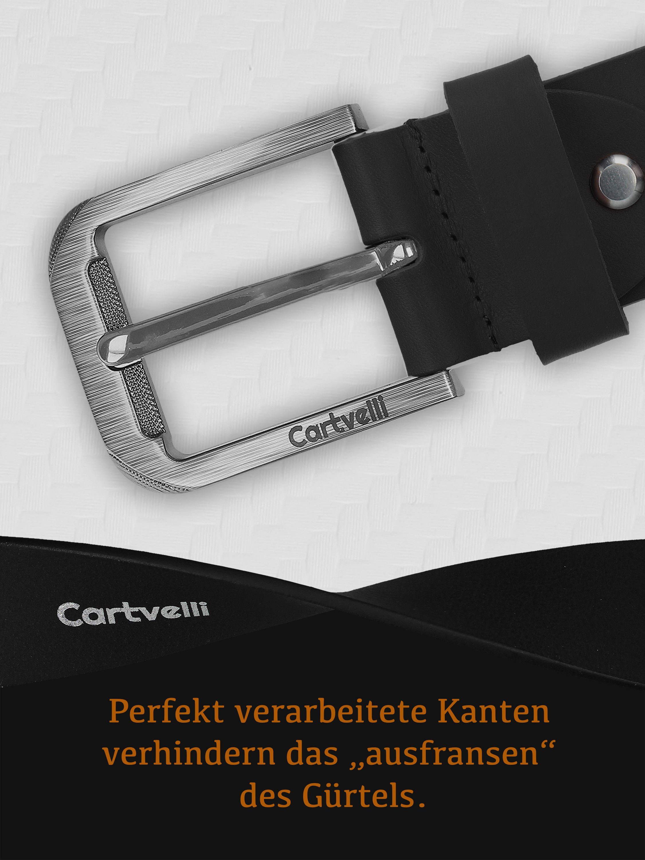 Cartvelli Ledergürtel Premium Ledergürtel 40mm Herren Made in Germany inkl. Geschenkbox Vollleder, robust, reißfest, langlebig, nickelfrei – Bild 5 von 5