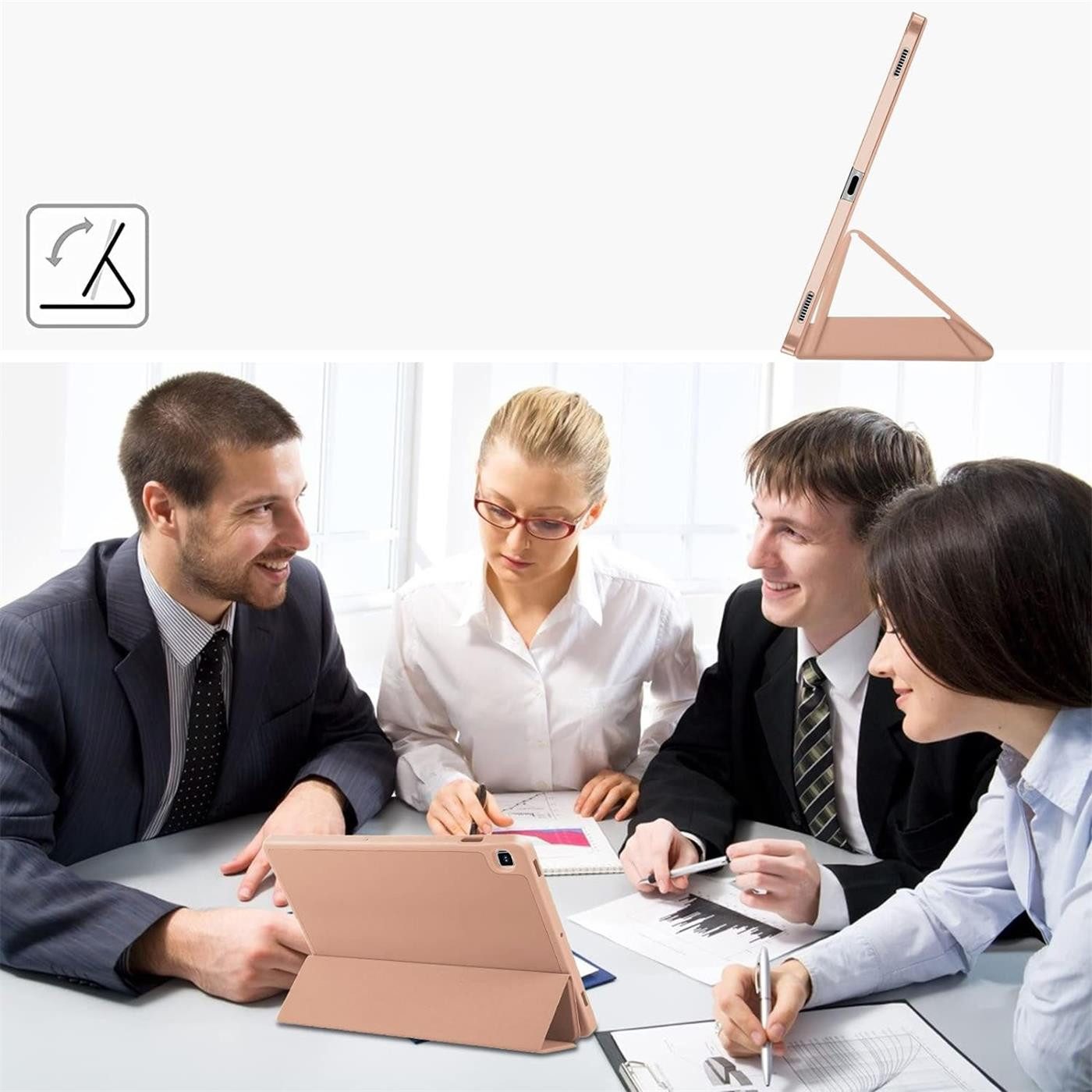 CoolGadget Tablet-Hülle Smart Cover für Samsung Galaxy Tab S7 FE, Schutz Tasche aufstellbar mit Stift Halter für Galaxy Tab S7 FE – Bild 2 von 5