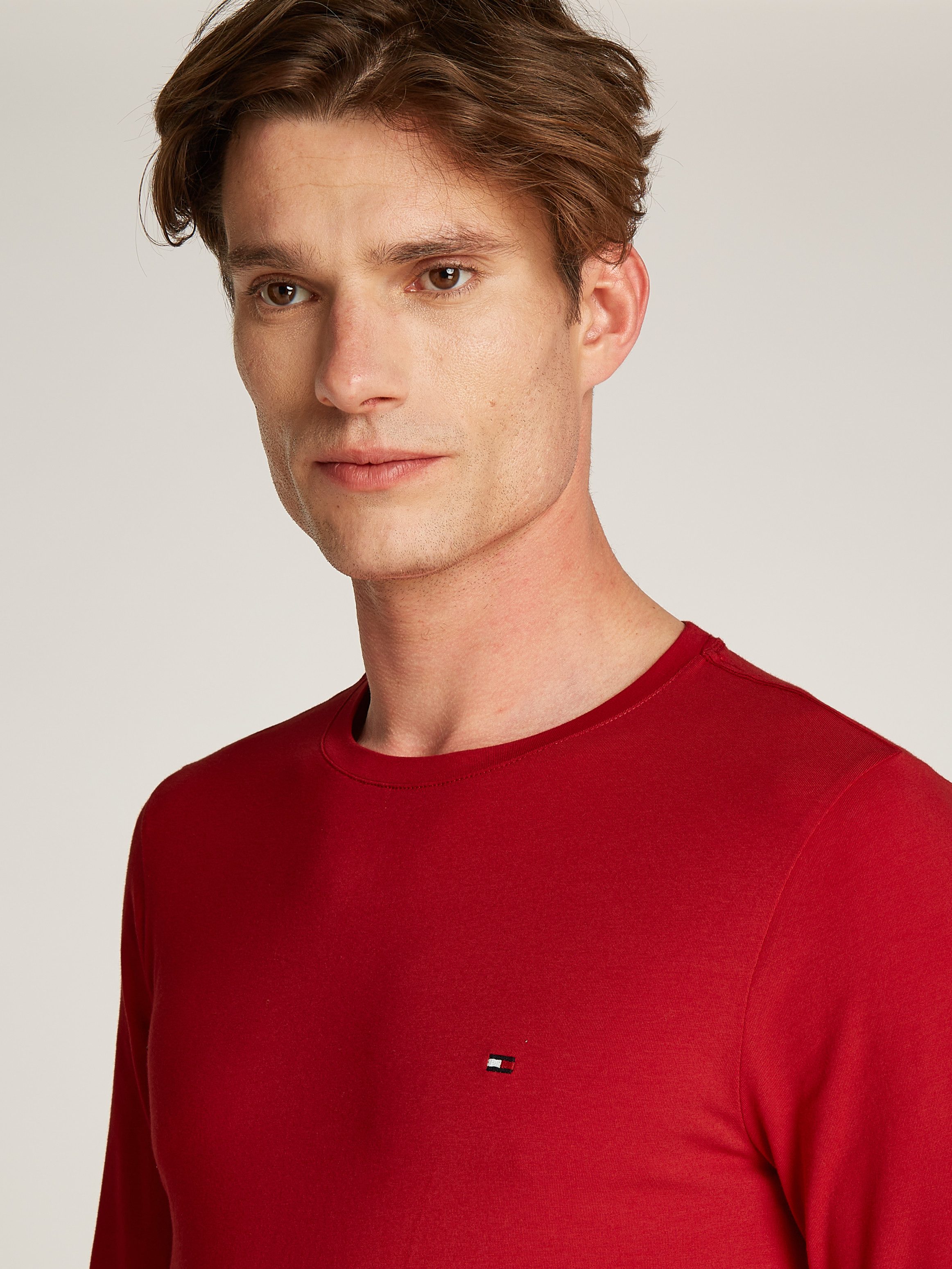 Tommy Hilfiger Langarmshirt STRETCH SLIM FIT LONG SLEEVE aus Baumwollstretch