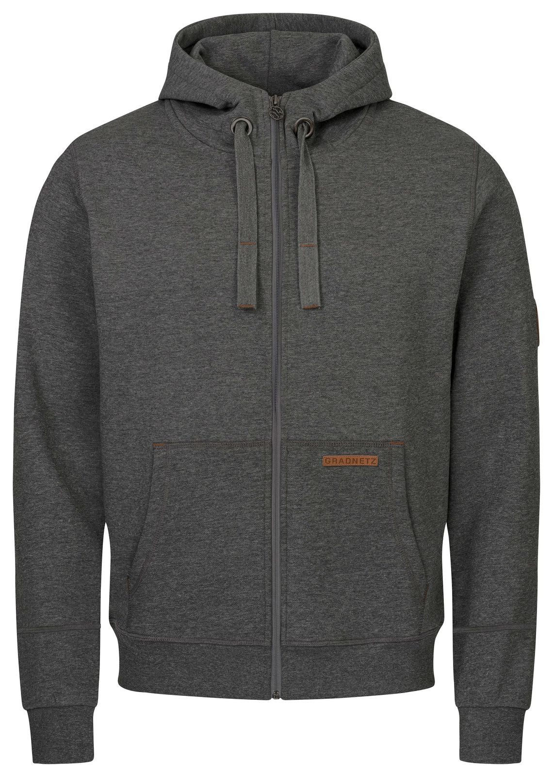 Gradnetz Sweatjacke Herren Hoody Bio Baumwolle (1-tlg) kuscheliger bequemer günstig online kaufen