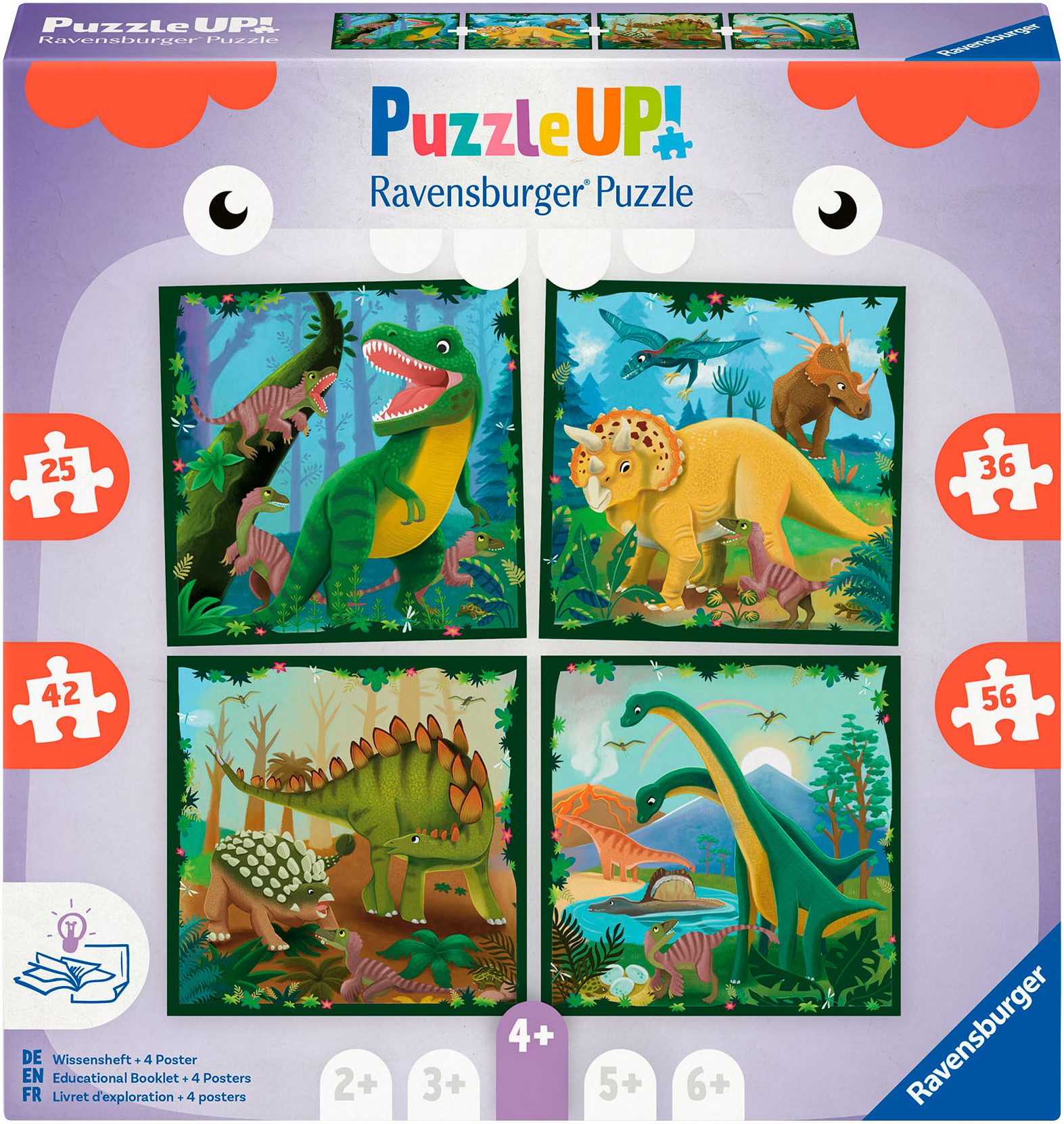 Ravensburger Puzzle PuzzleUP!, Dinosaurier, 159 Puzzleteile, Made in Europe günstig online kaufen