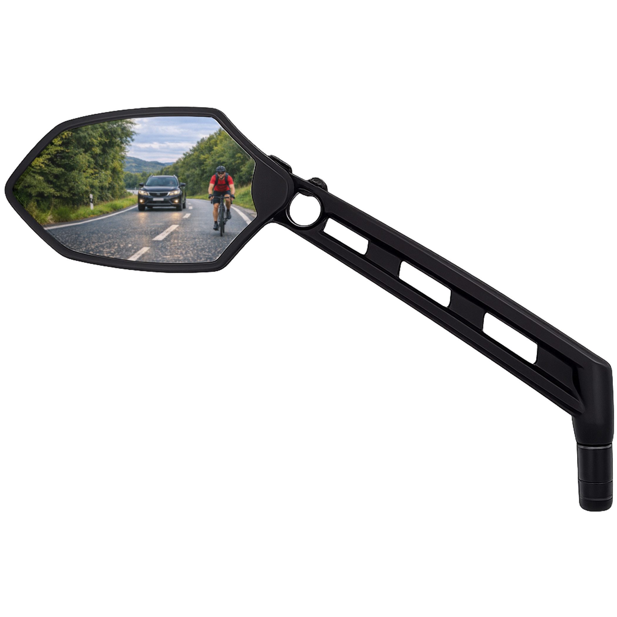 XiRRiX Fahrradspiegel, Fahrrad Spiegel, Rückspiegel für Fahrrad E-Bike, e Bike Zubehör, schlagfestes Glas - für Lenker links