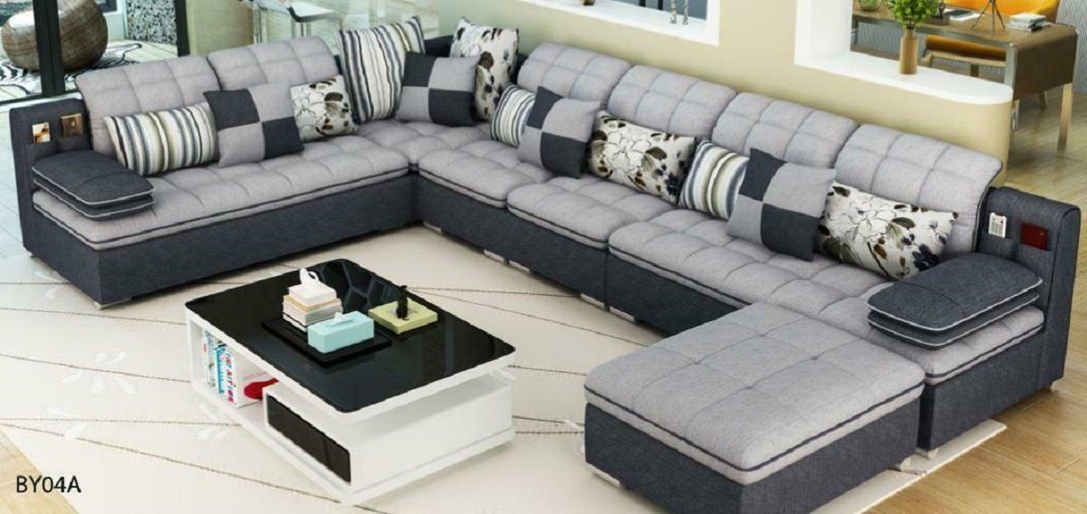 Sofas Möbel JVmoebel Ecksofa Couch U-form Polster Wohnlandschaft Luxus Relax Ecksofa,