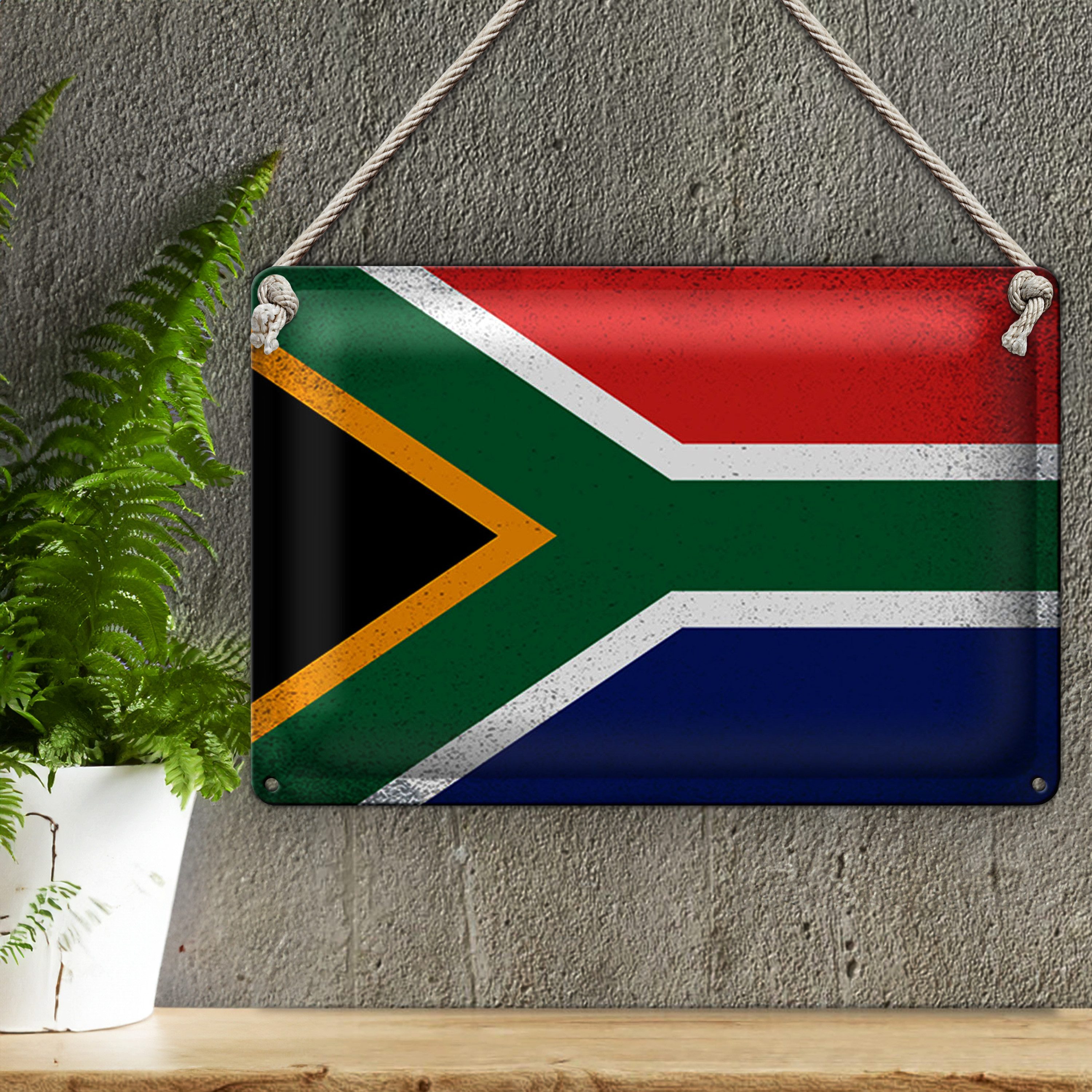 Roomando Metallschild Flagge Südafrika 18x12cm South Africa Vintage