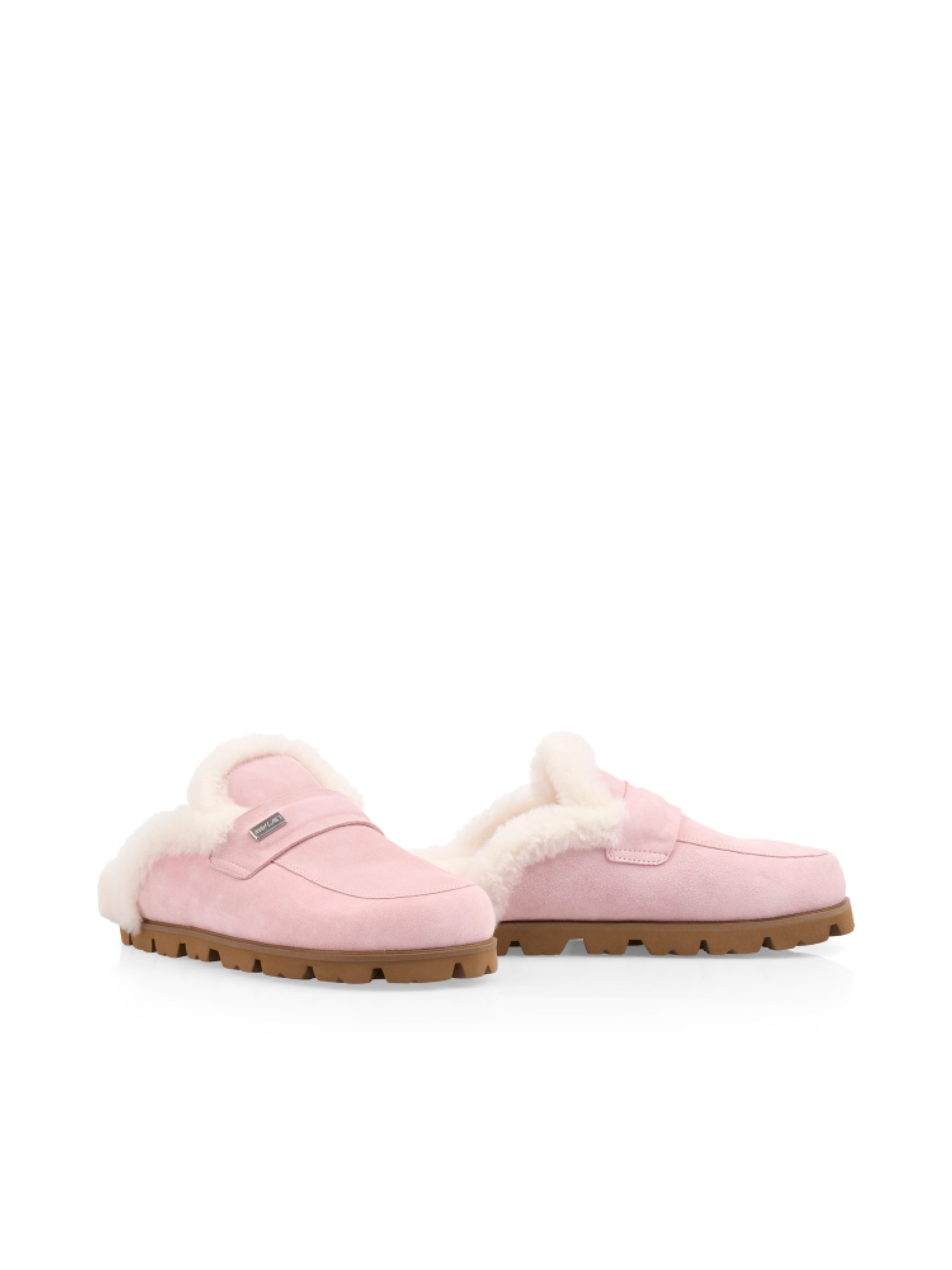 Marc Cain Sabot Schlupfschuh, Clog mit echtem Lammfell-Kragen