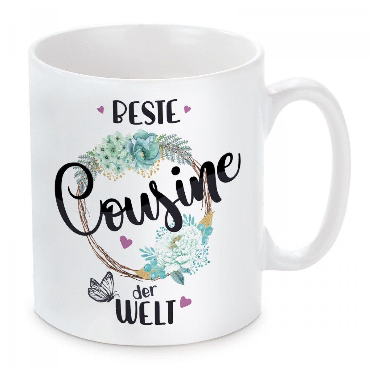 Tasse Kaffeebecher mit Motiv Beste Cousine der Welt