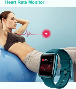 GRV für Damen Herren mit Telefonfunktion,Fitness Smartwatch (Andriod iOS), mit Herzfrequenzmessung SchrittzählerSchlafmonitor MultiTrainingsmodi