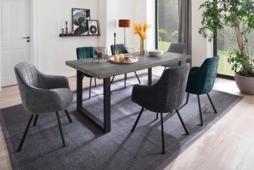 MCA furniture Esszimmerstuhl Sassello (Set, 2 St), Stuhl 180°drehbar mit Nivellierung, Stoffbezug, belastbar bis 120 kg