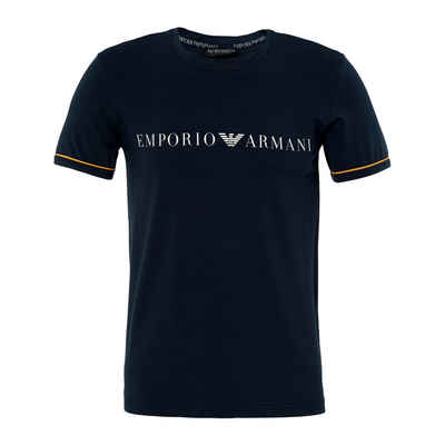 Emporio Armani T-Shirt Crew Neck Stretch Cotton mit Signature-Streifen an den Ärmelenden