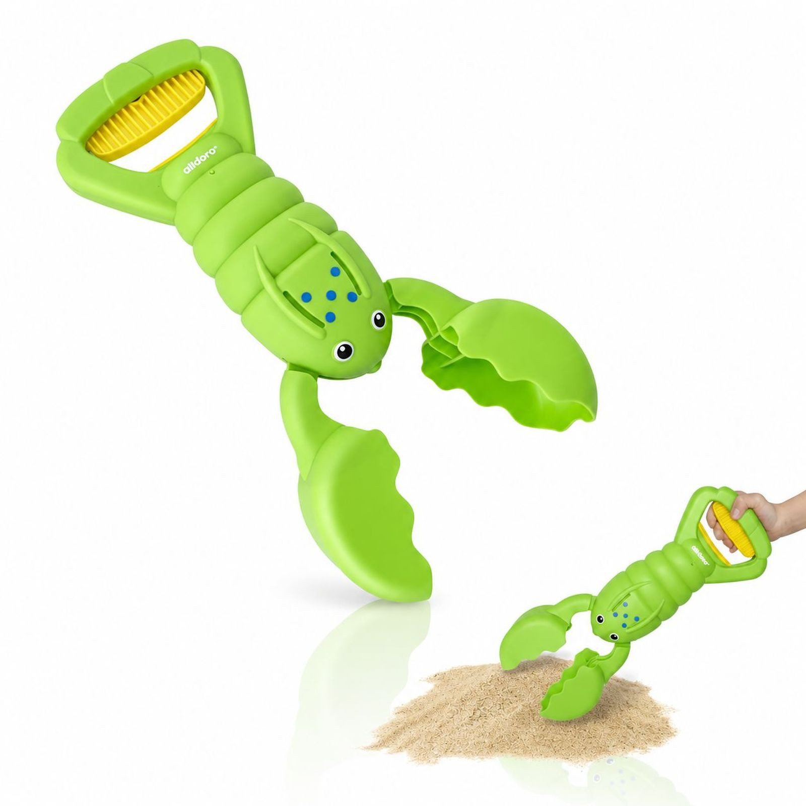 Sandform Sandgreifer Hummer grün, tierisches Sandspielzeug f. Kinder ab 3 Jahre