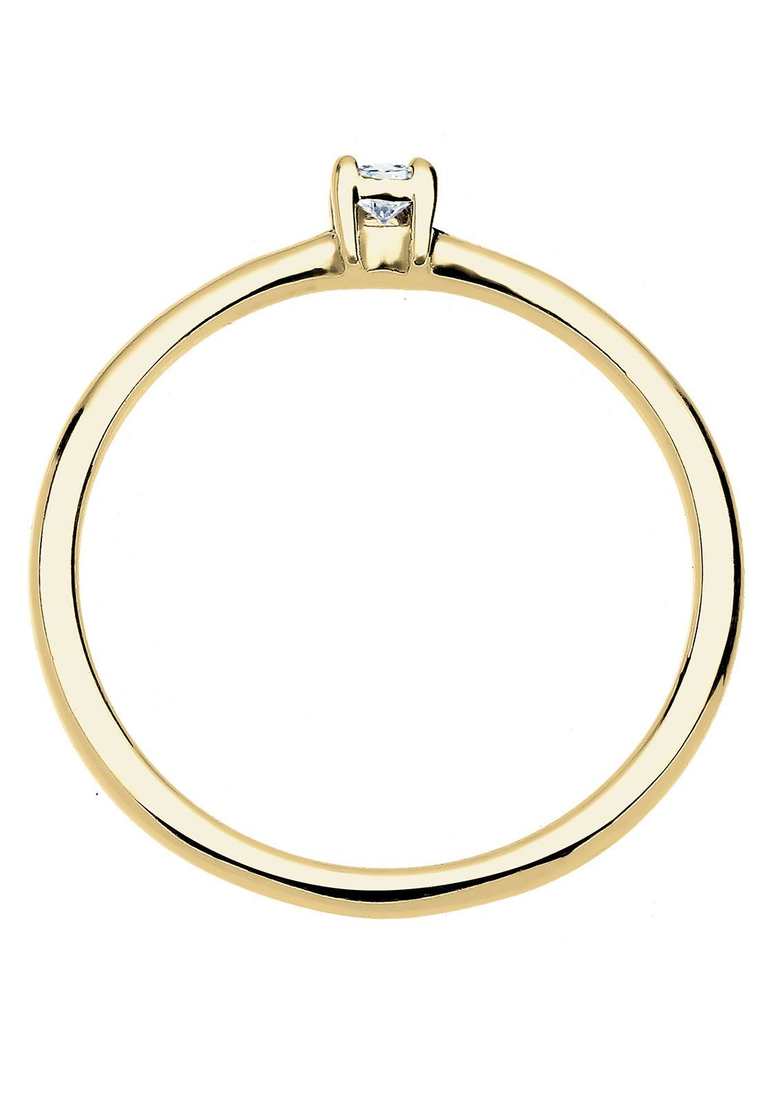 Elli DIAMONDS Verlobungsring Diamant Weiß Brillantschliff (0.03 ct) 375 Gelbgold