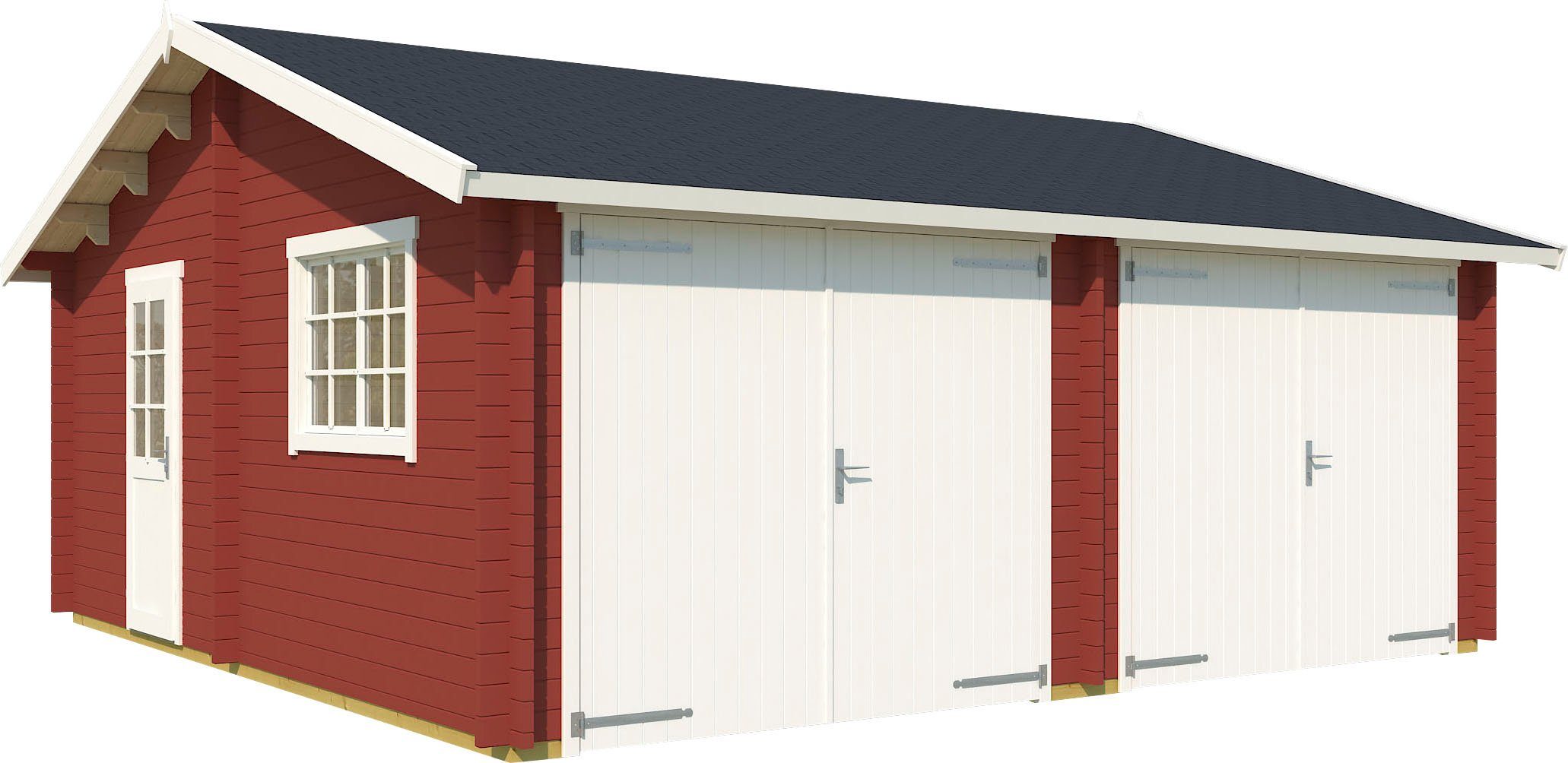 2 Falkland schwedenrot MAJA Garage Für Holztoren 2 + LASITA (Set, geeignet), Garage Fahrzeuge