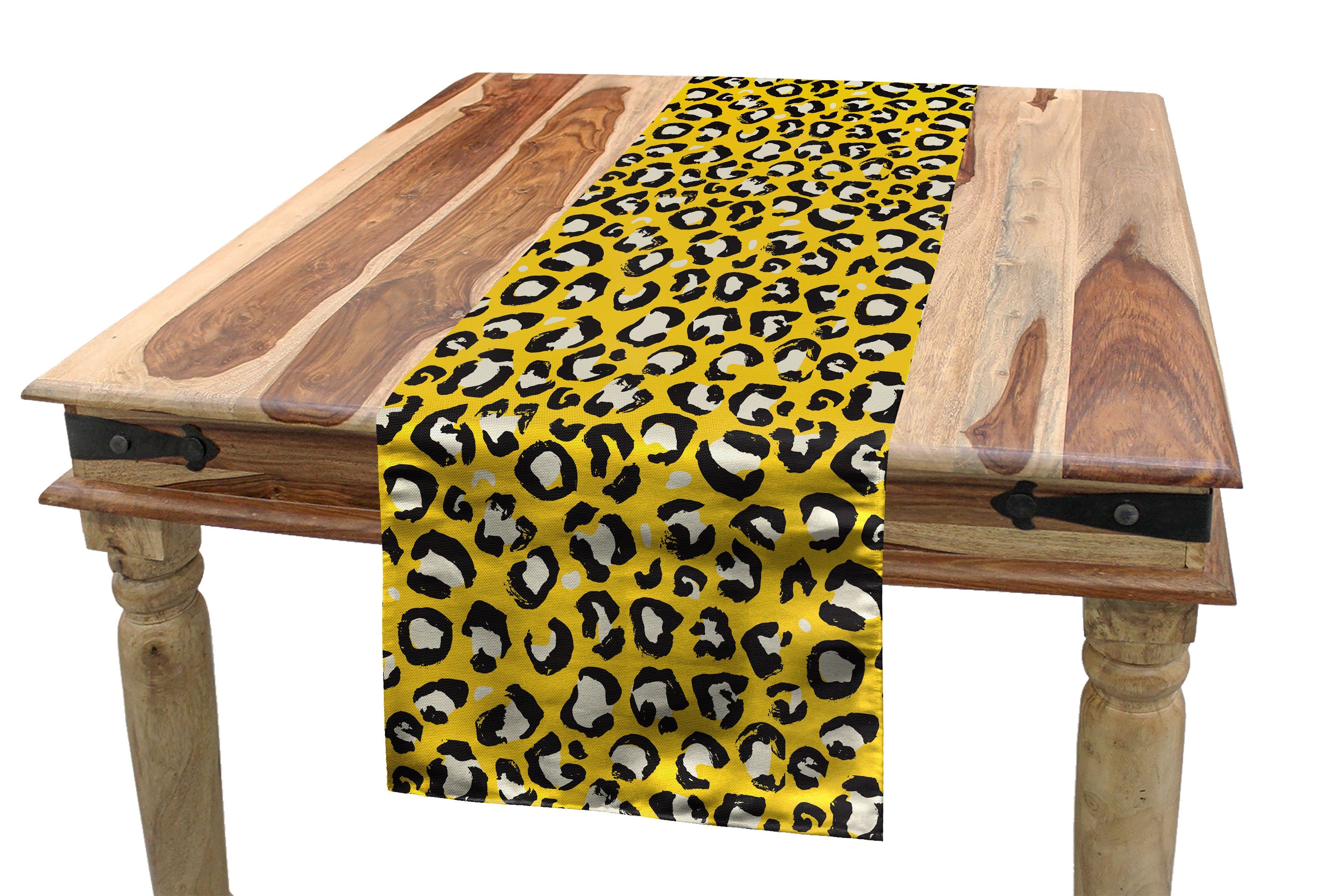 Leopard Wild Dekorativer Camouflage Esszimmer Tischläufer Rechteckiger Tischläufer, Küche Abakuhaus Cat