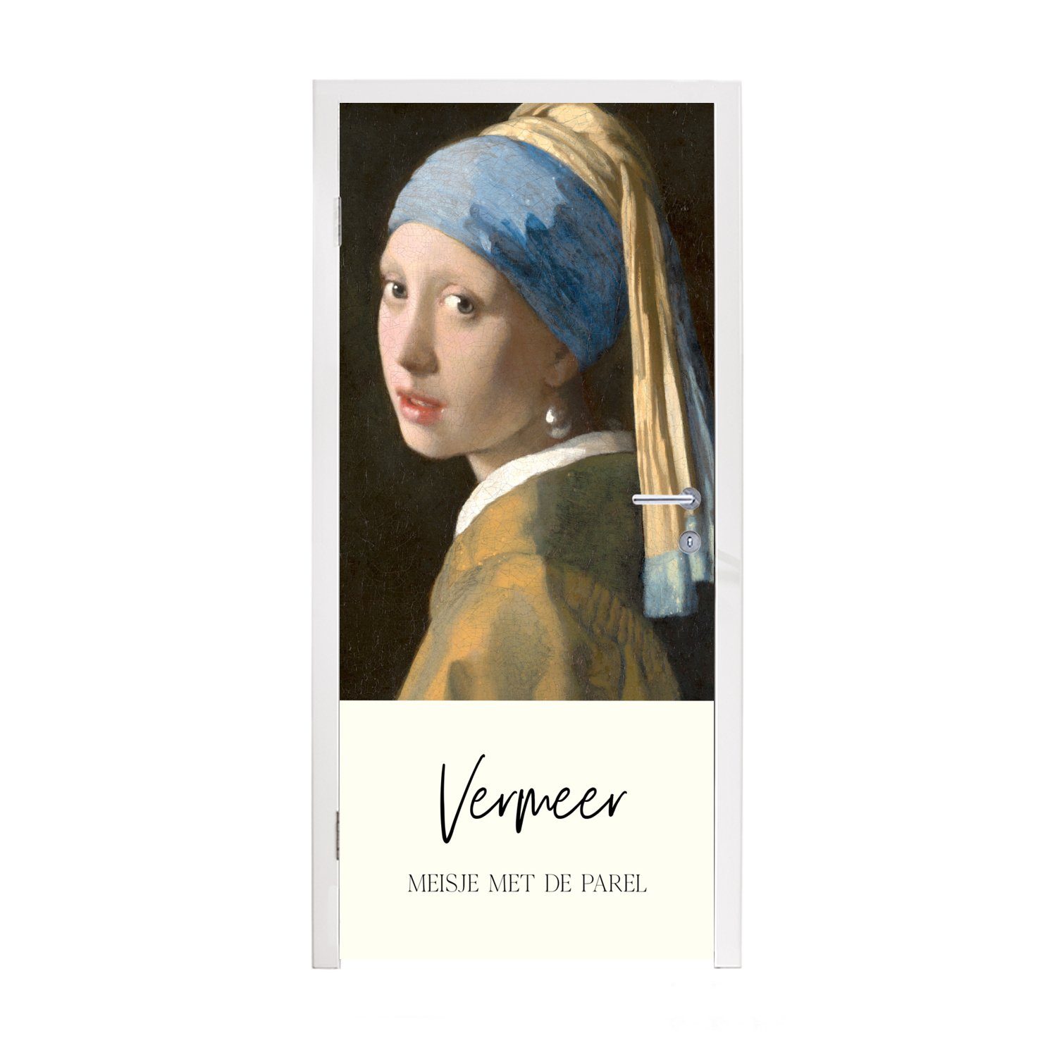 MuchoWow Türtapete Das Mädchen mit dem Perlenohrring - Vermeer, Matt, bedruckt, (1 St), Fototapete für Tür, Türaufkleber, 75x205 cm