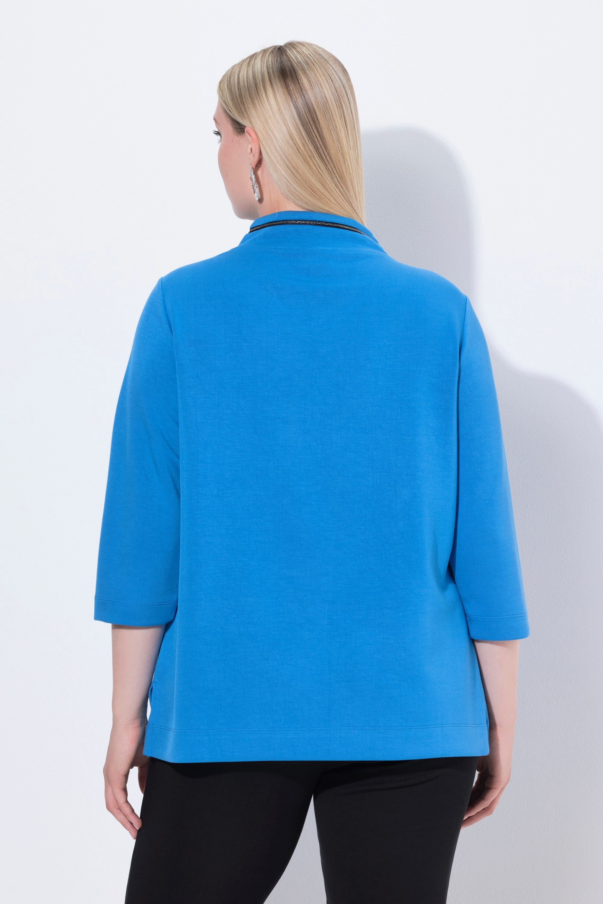 Ulla Popken Sweatshirt Sweatshirt Stehkragen Classic Zierkette Langarm