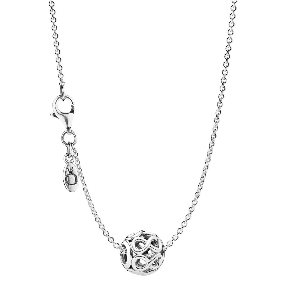 Pandora Kette mit Anhänger 08050, für Damen Silber 925 mit Unendlichkeit