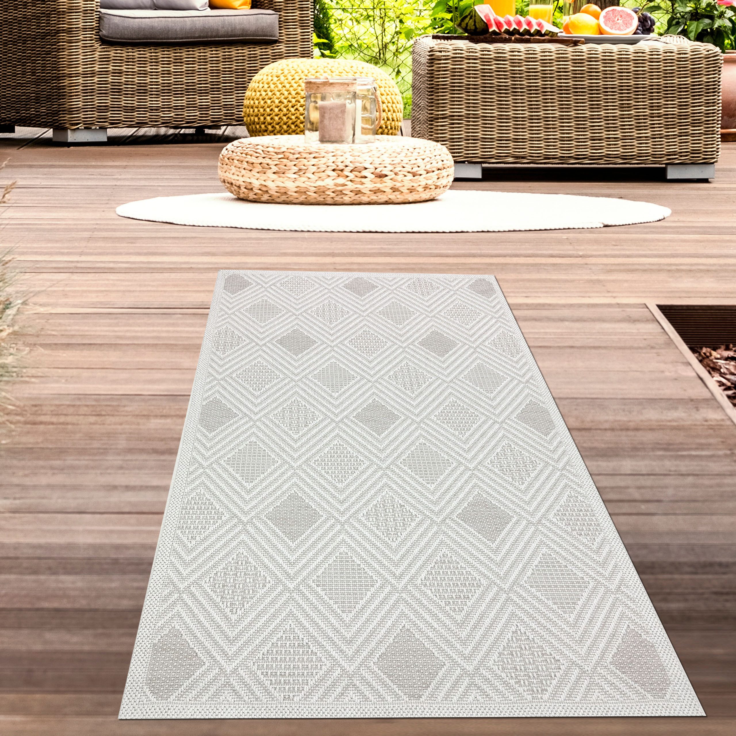 Carpetia Outdoorteppich In- & Outdoorteppich Jute-Look, rechteckig, Höhe: 5 günstig online kaufen