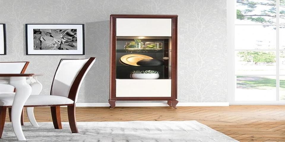 JVmoebel Eckvitrine Moderne Eckvitrine aus Glas mit elegantem Design für Dekorationen (Eckvitrine) Made in Europa