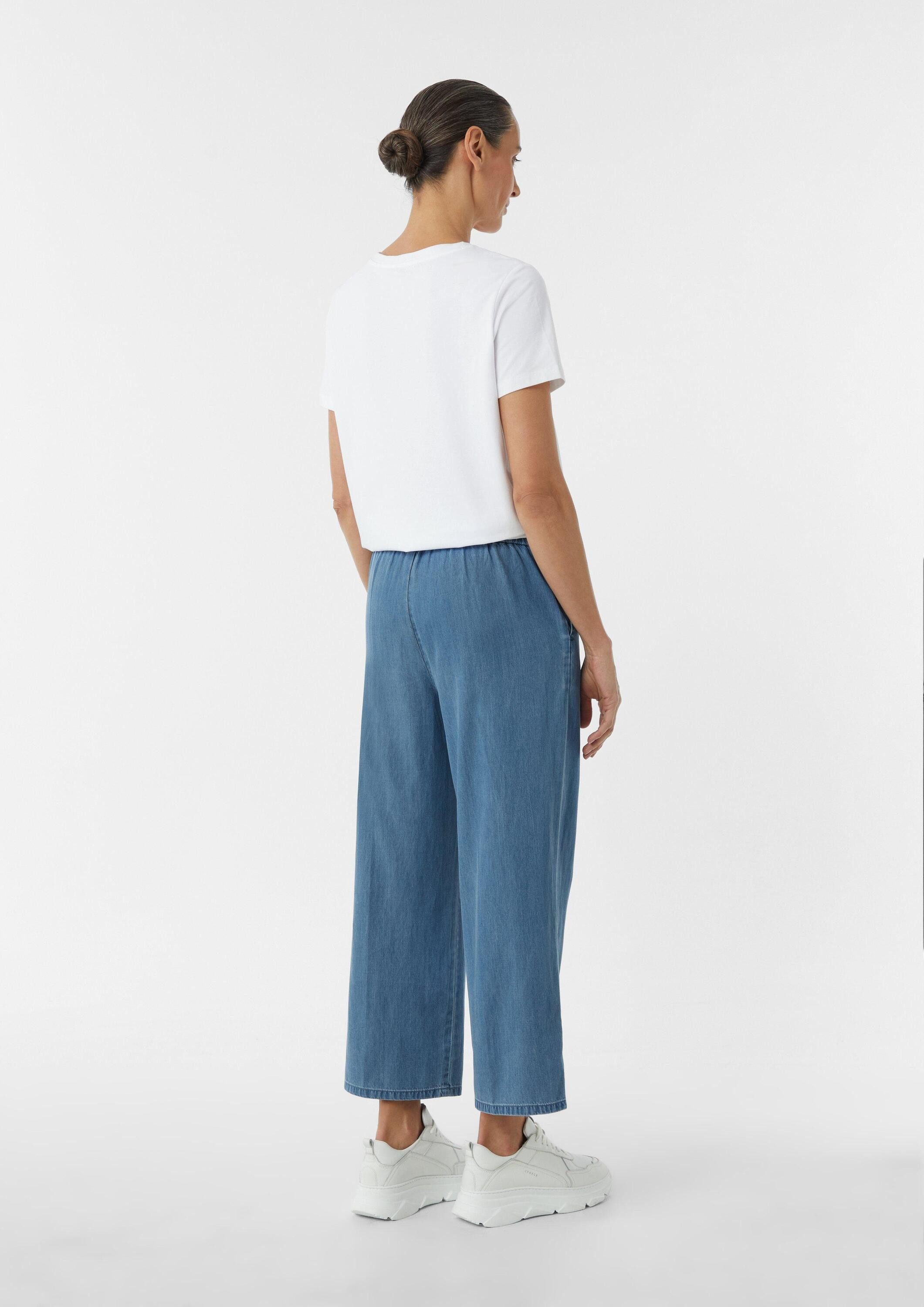 comma Weite Jeans Jeans-Hose Jeans-Culotte aus fließendem Lyocellmix