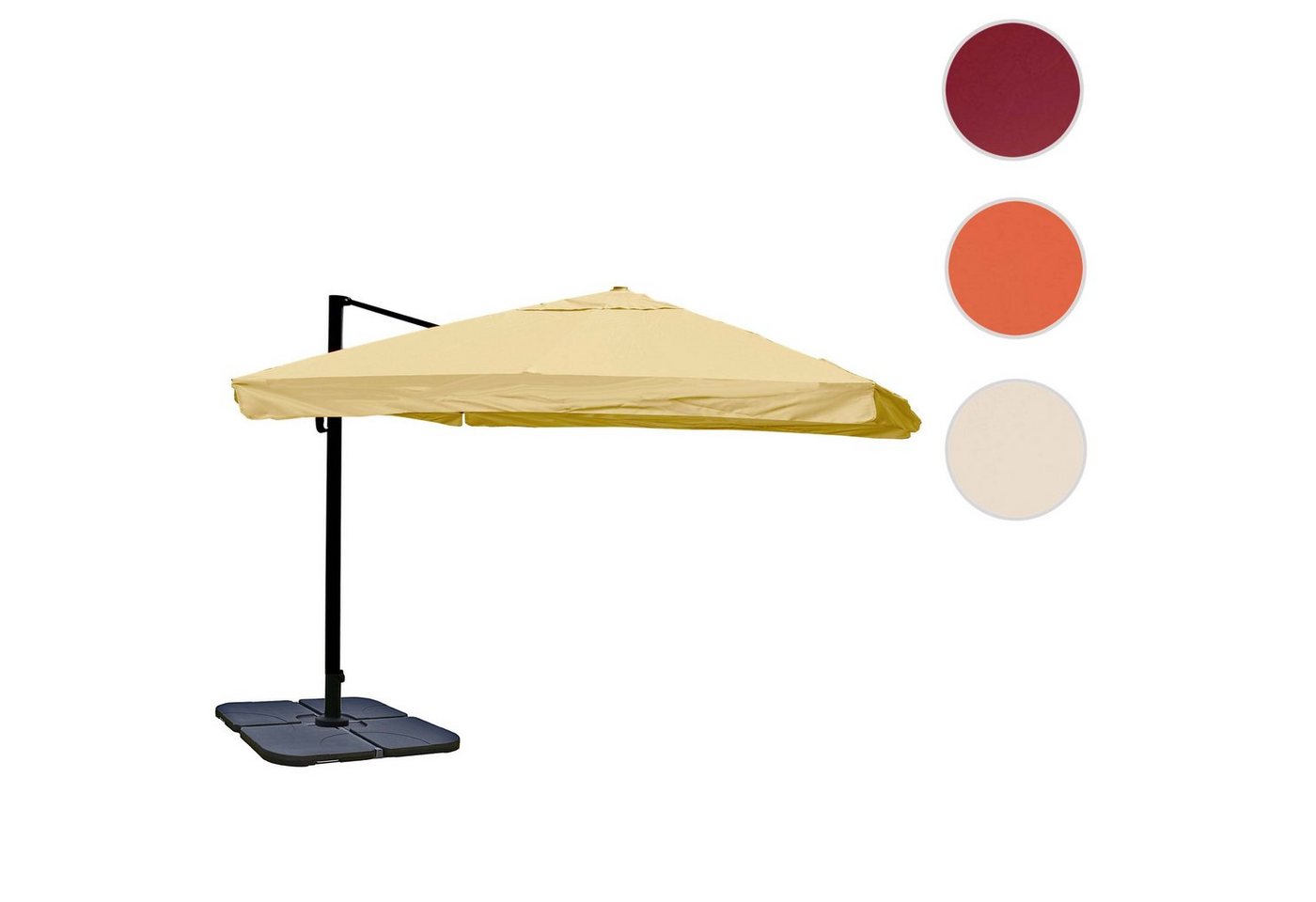 Thumbnail - MCW Ampelschirm MCW-A96-4, LxB: 300x300 cm, mit Flap, inklusive Bodenkreuz, Windwiderstandsklasse 2