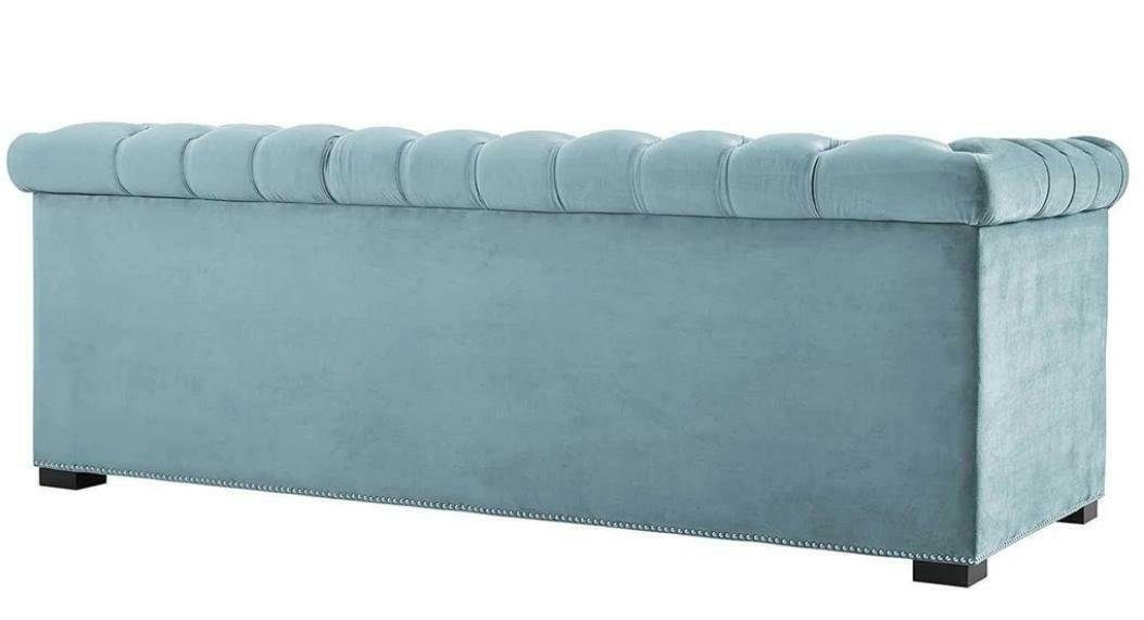Möbel Original Sofa, Grau Sofa JVmoebel Blau Neu Dreisitzer Chesterfield Design Modern