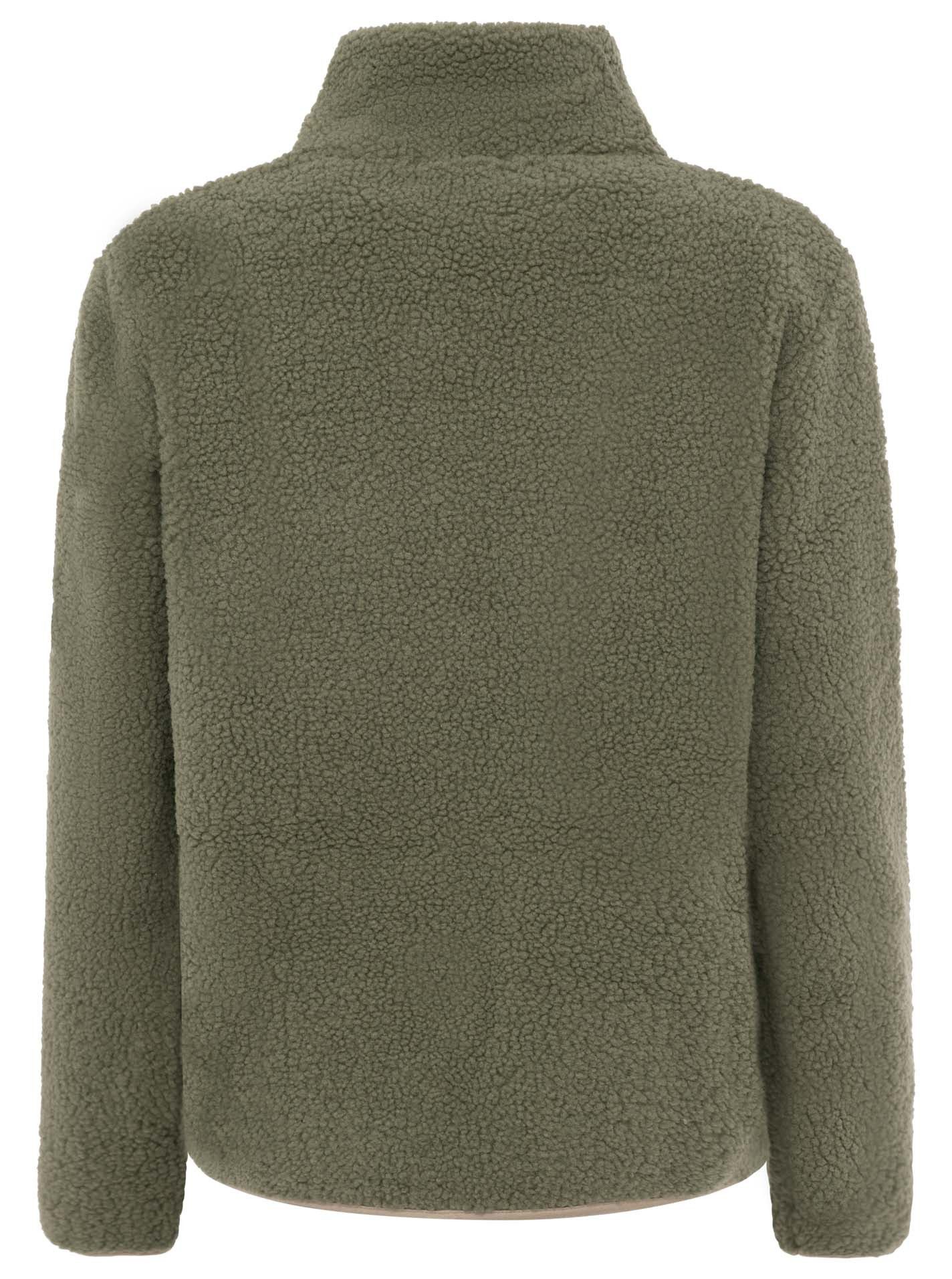 Zwillingsherz Bomberjacke "Classic" kuscheliges Teddy-Fleece, Kontrastdetails, Brutstasche, Stehkragen – Bild 4 von 5