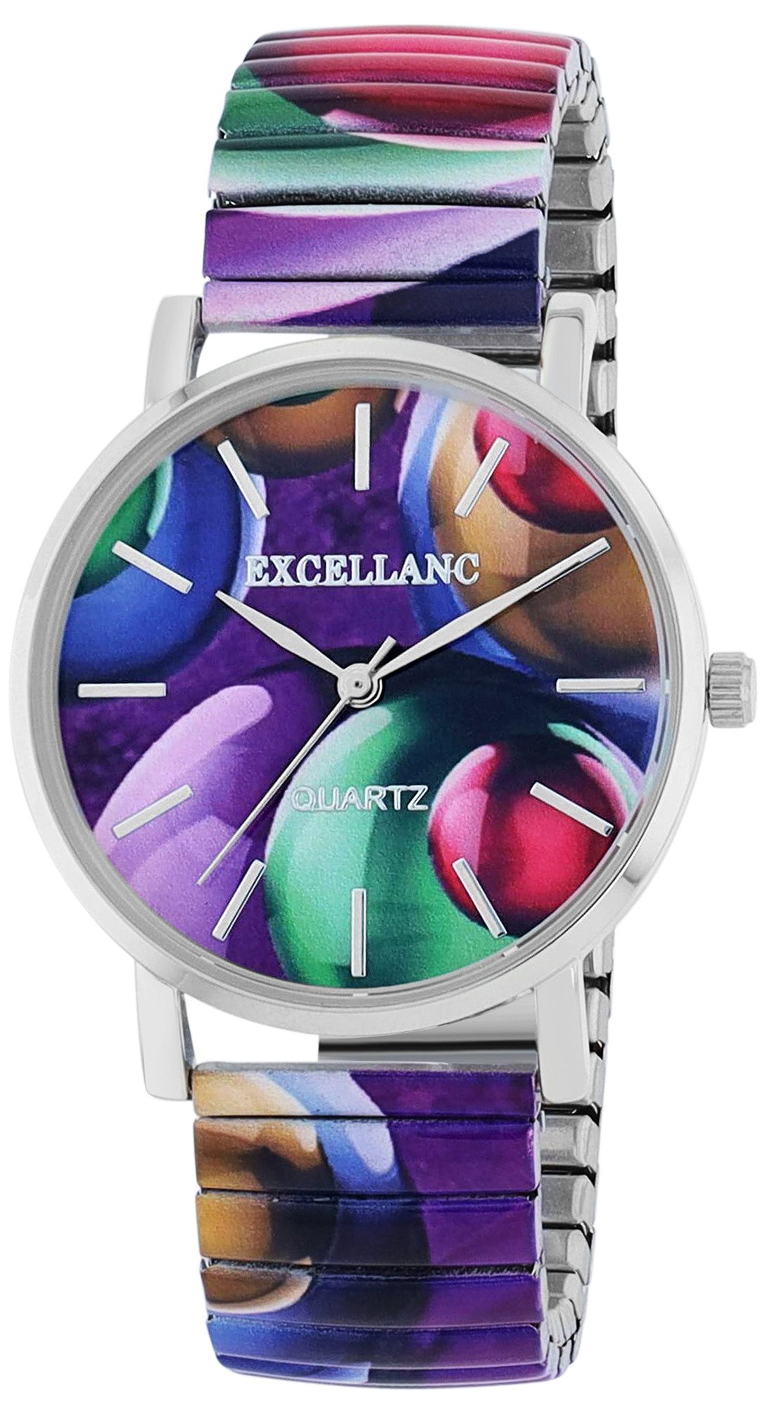 EXCELLANC Quarzuhr 1700060 Edelstahlzugband, D 36 mm. mit Muster günstig online kaufen