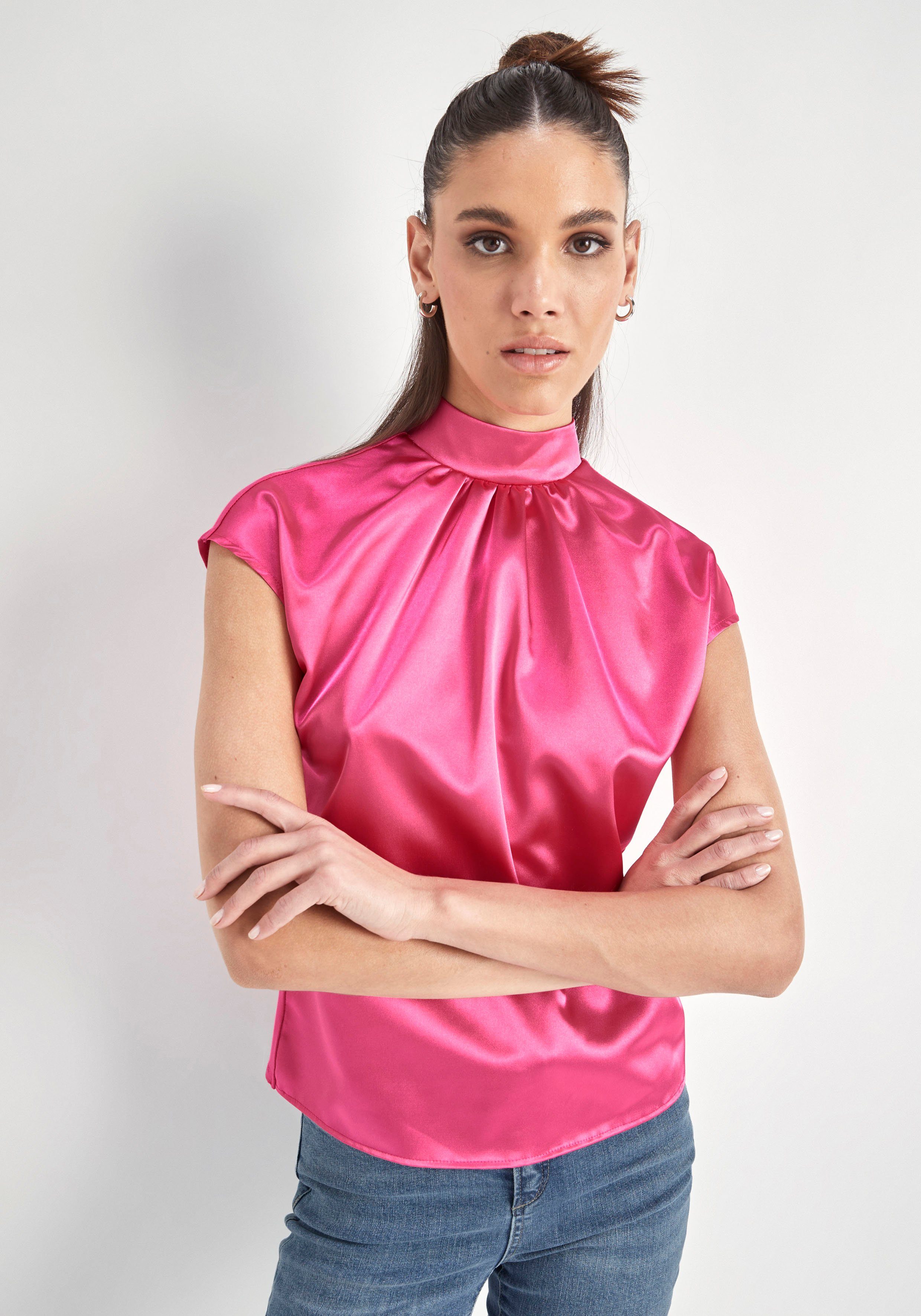 Material PARIS pink HECHTER hochwertigem Blusentop aus